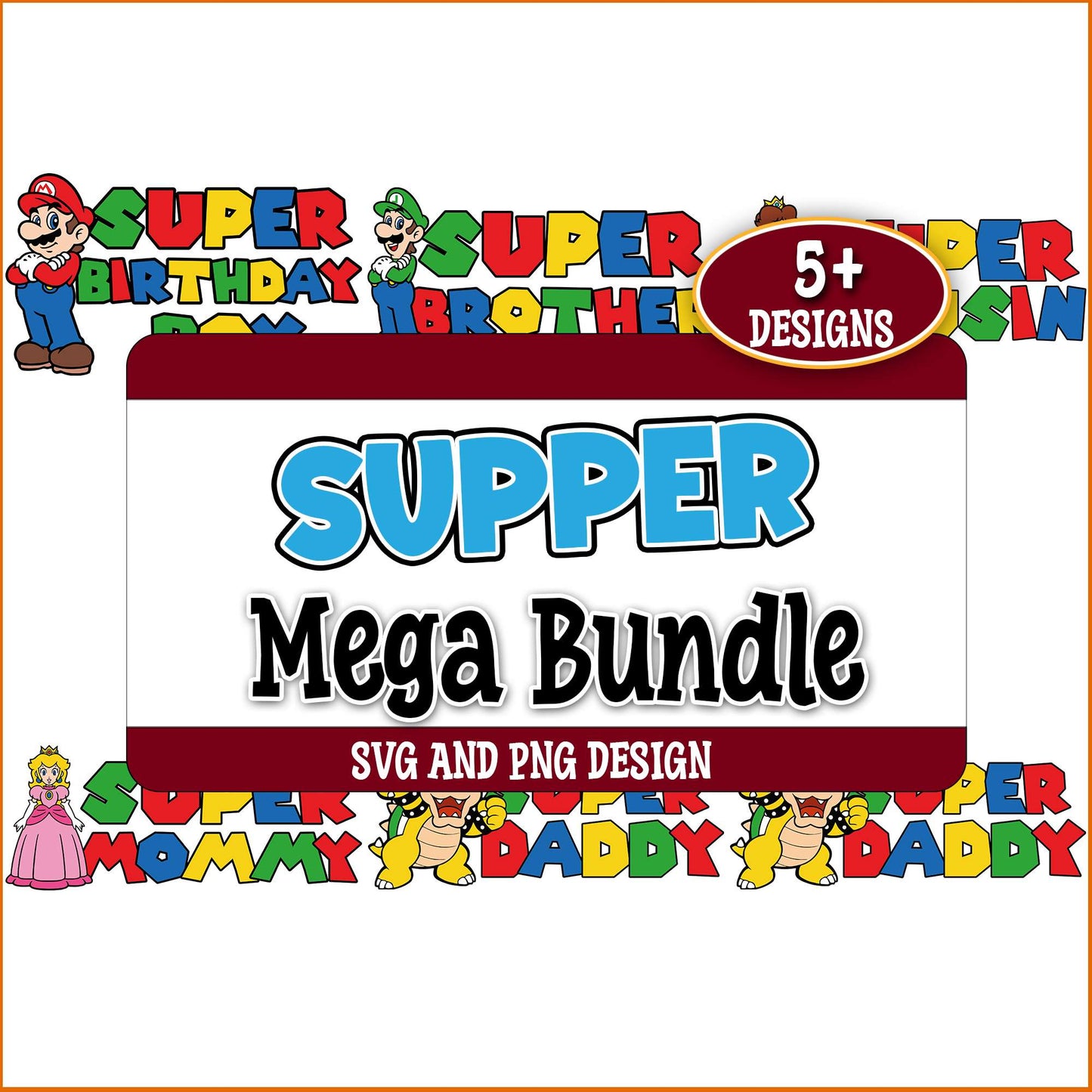 Mario super family svg bundle
