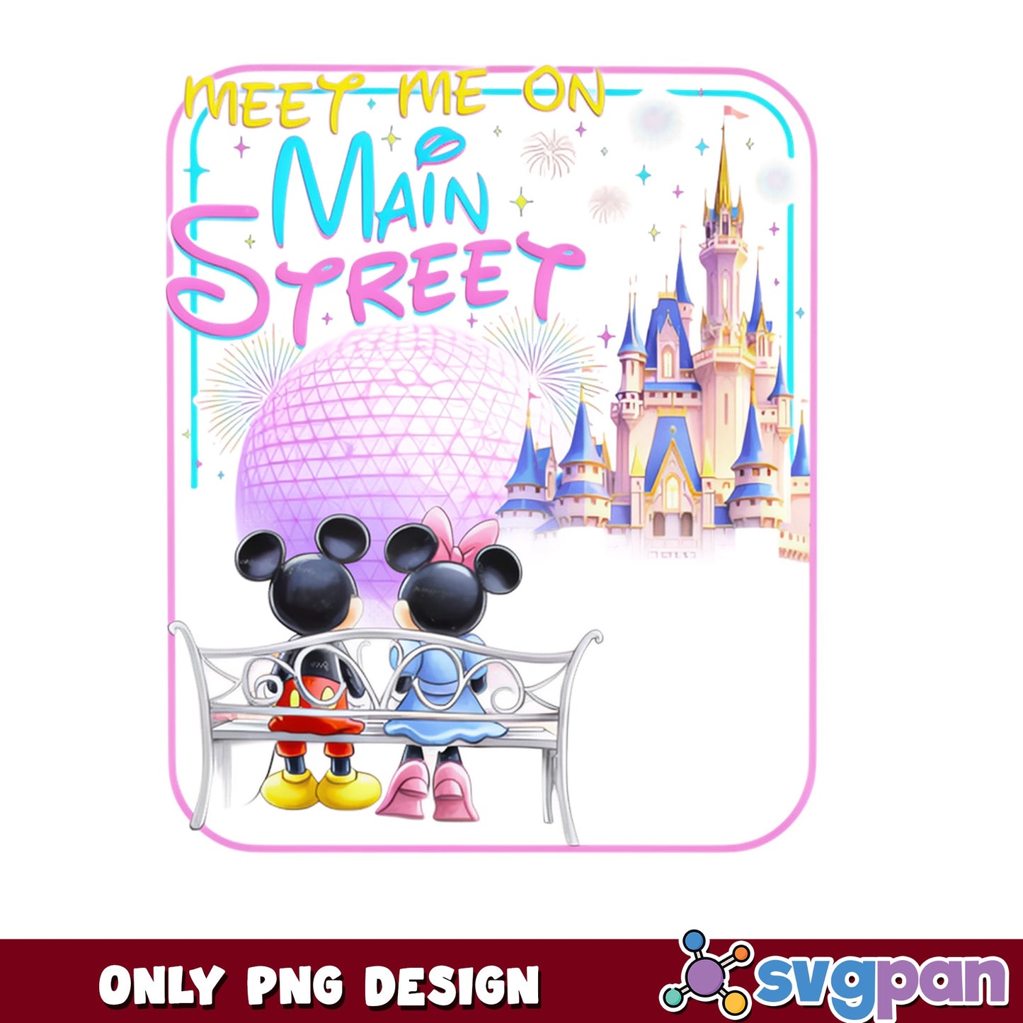 Meet Me On Main Street Mickey Minnie PNG, Disney PNG