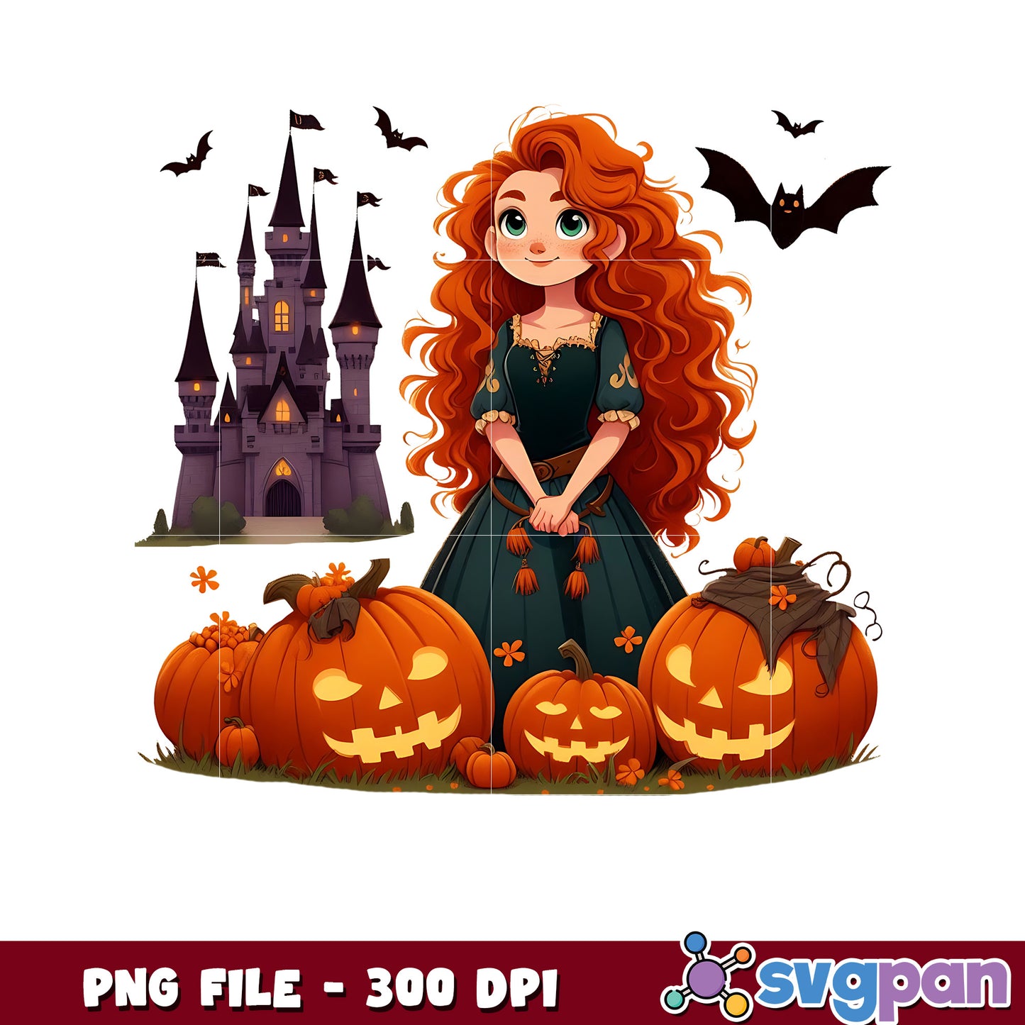 Merida pumkin castle png, disney princess png, disneyland halloween png