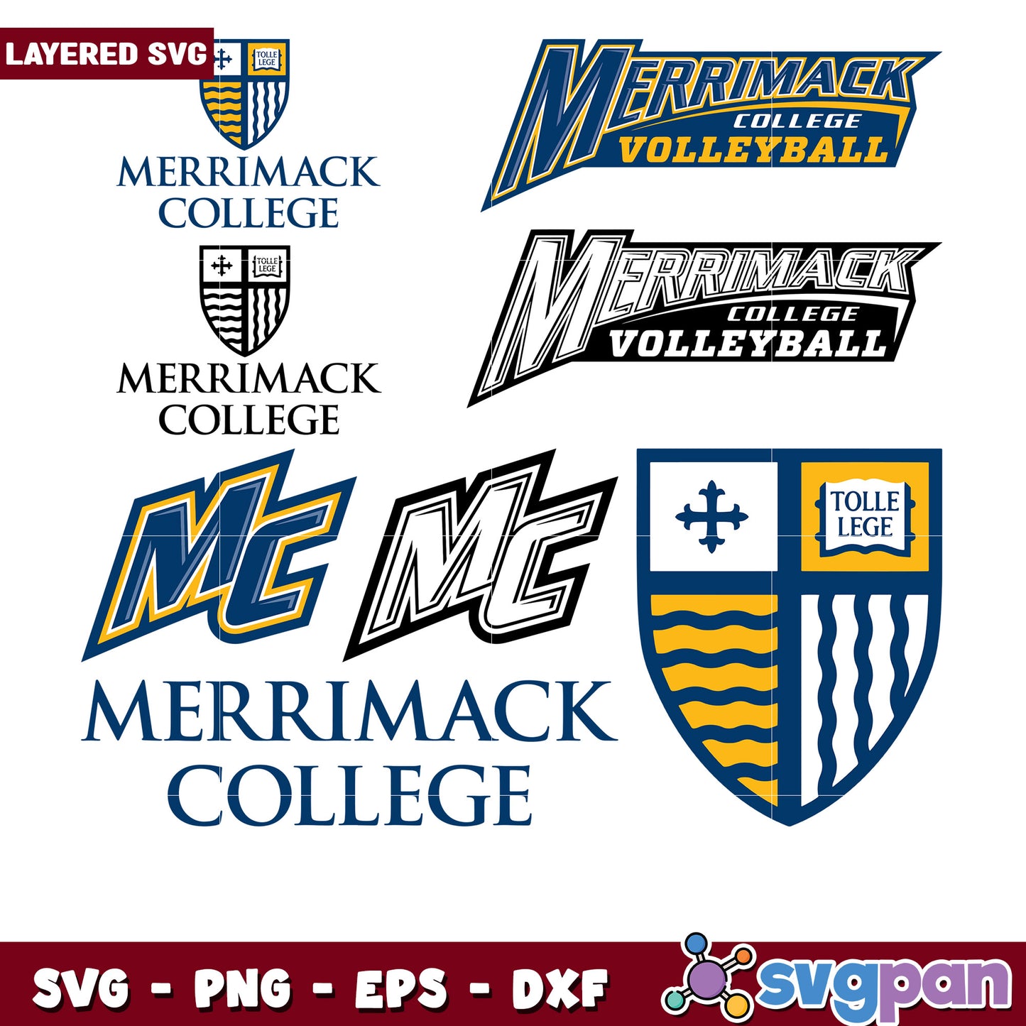 Merrimack College Logo Bundle SVG Graphic Set