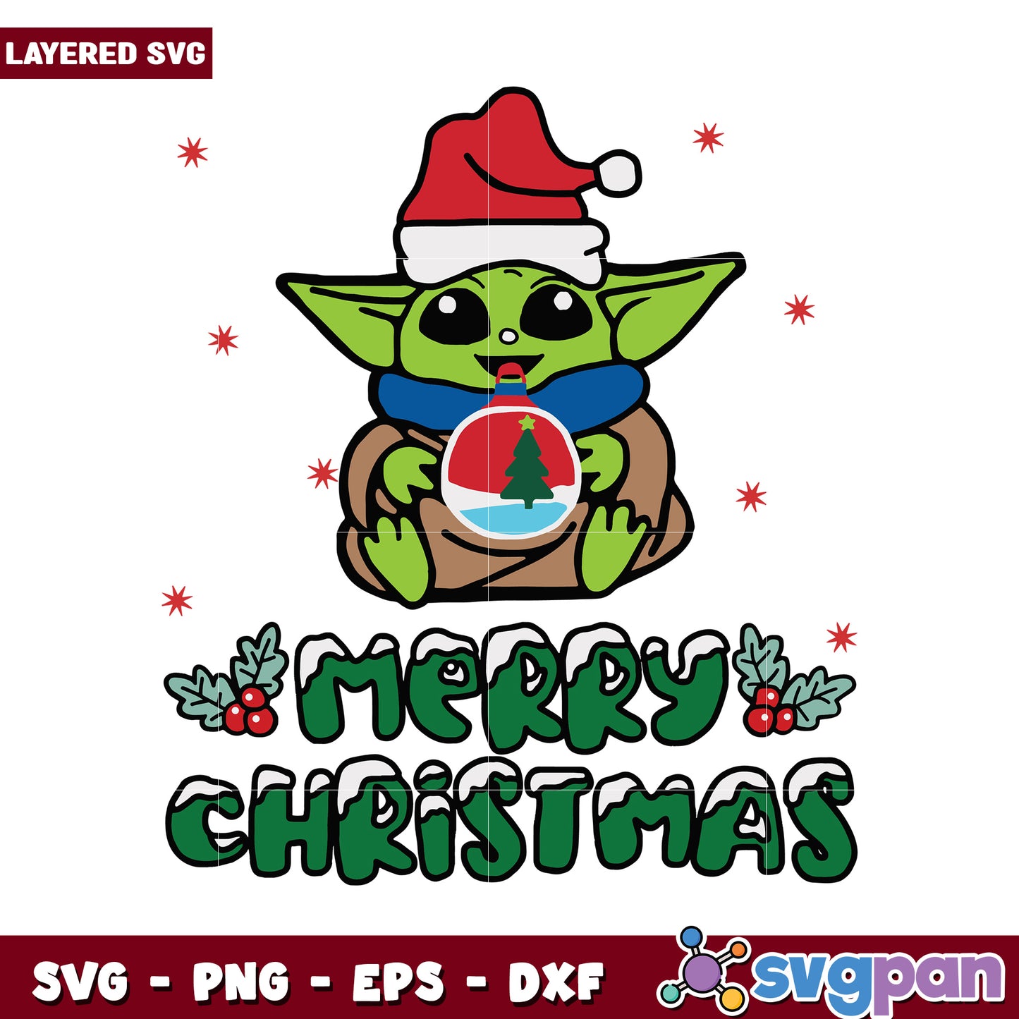 Merry Christmas SVG Design, Cute Character for Holiday Projects