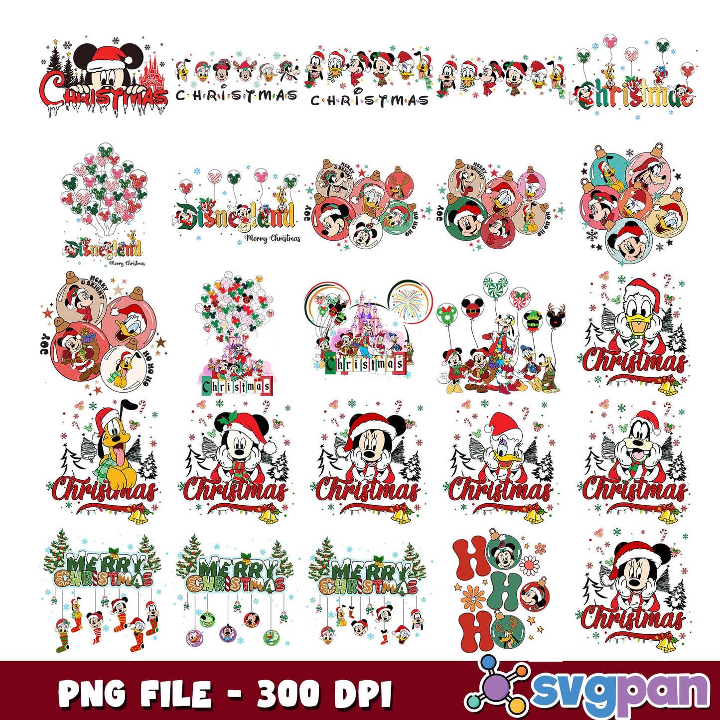 Merry and bright png bundle