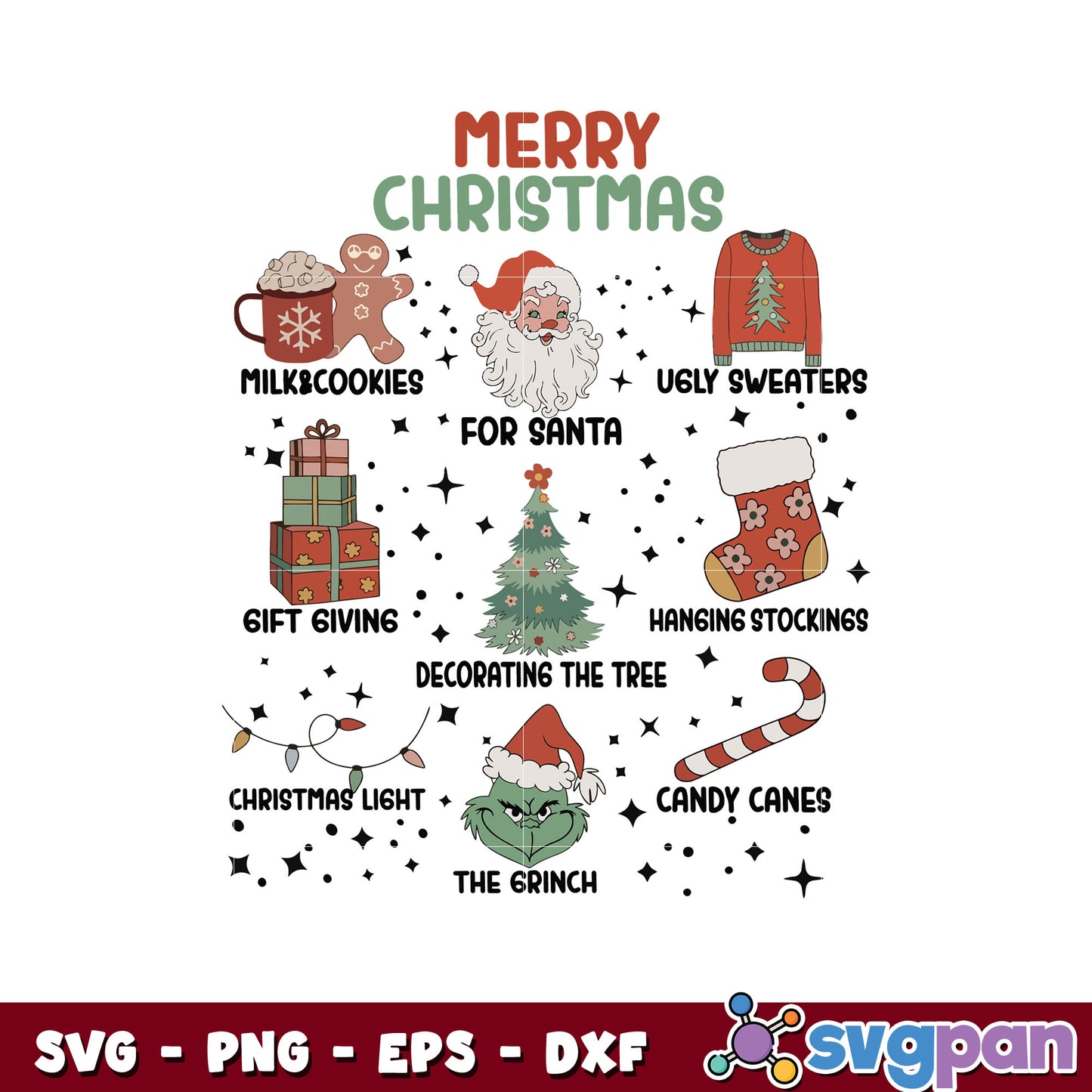Merry christmas santa for santa and The grinch svg