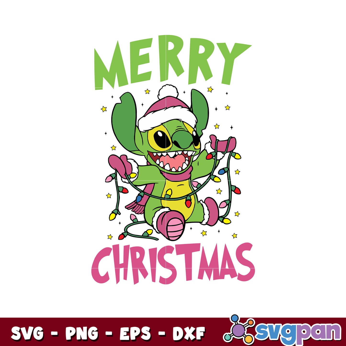 Merry christmas stitch grinch vibe svg
