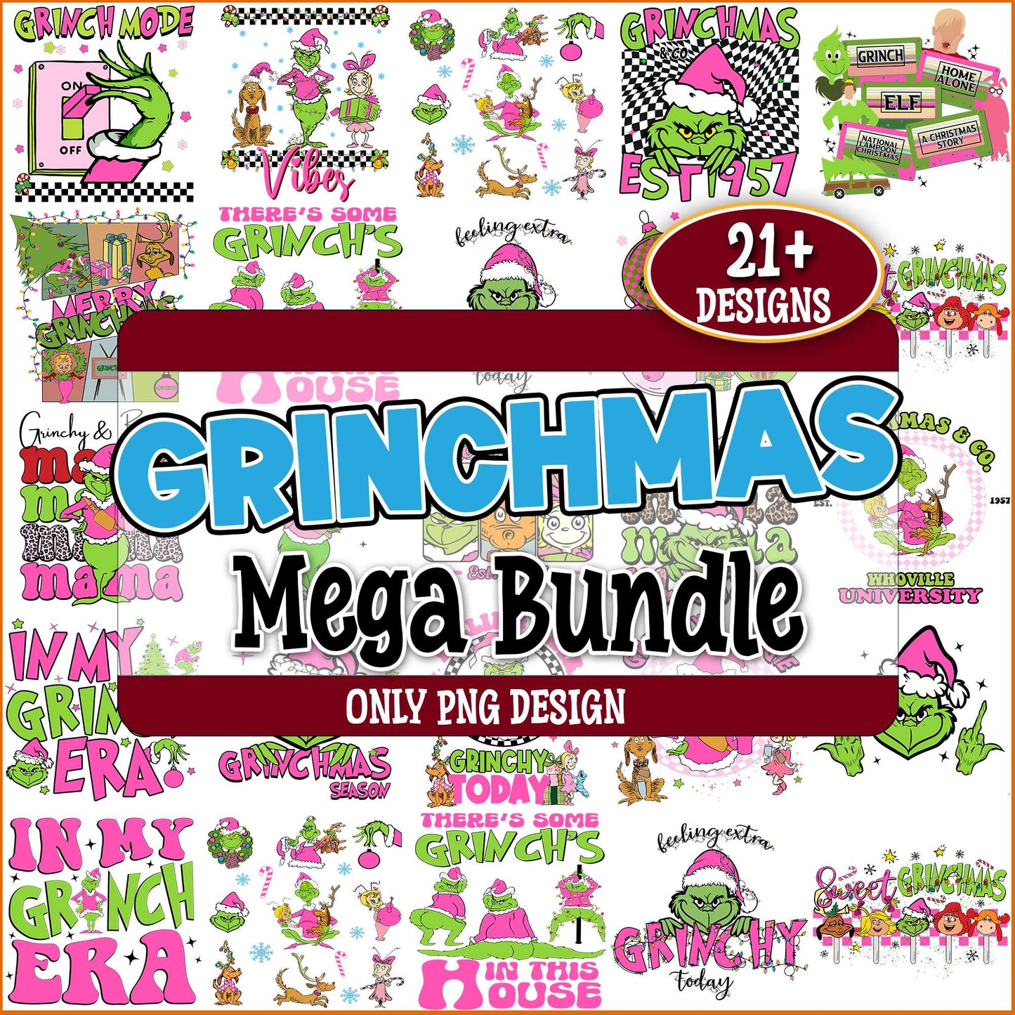 Merry grinchmas collection png bundle