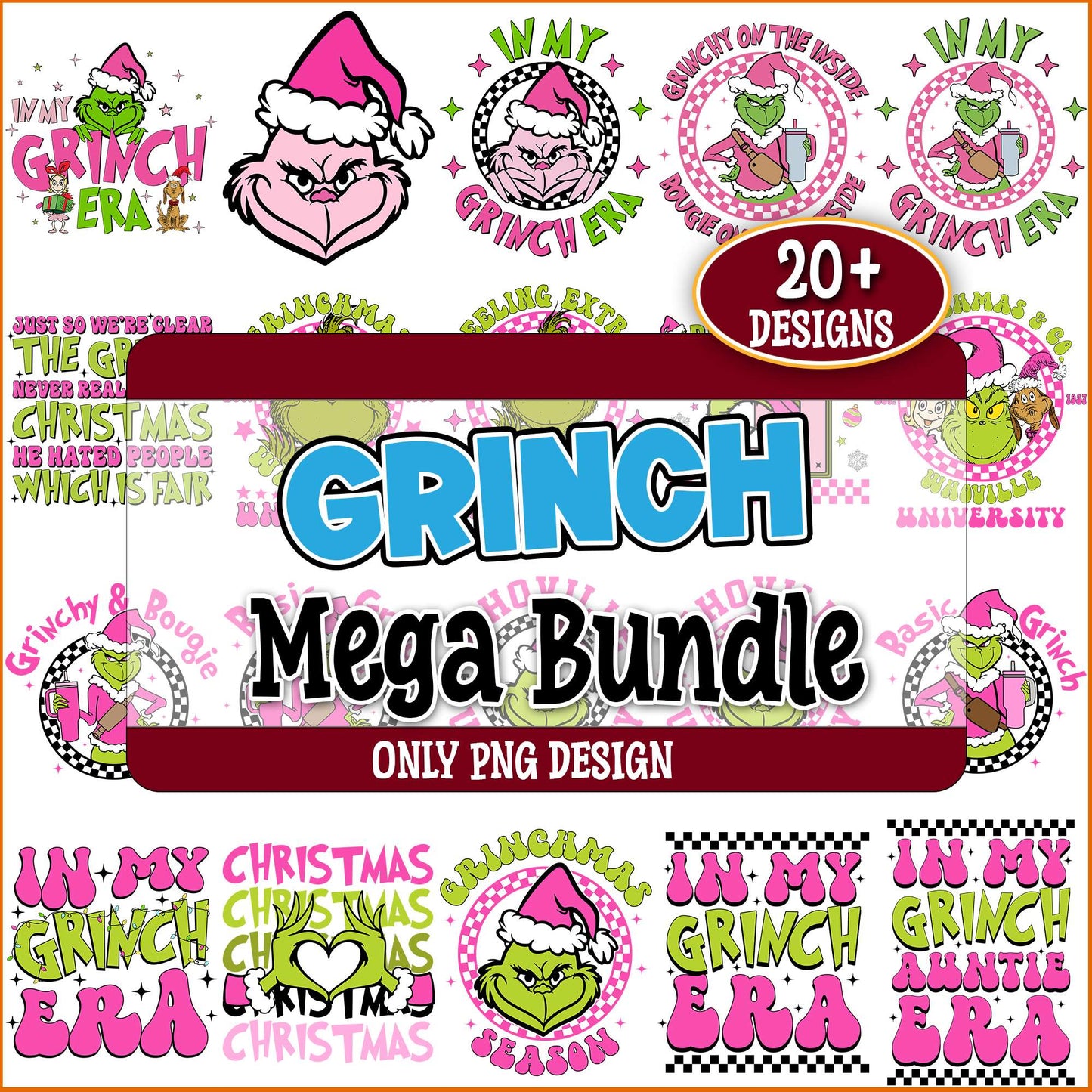 Merry grinchmas collections png bundle