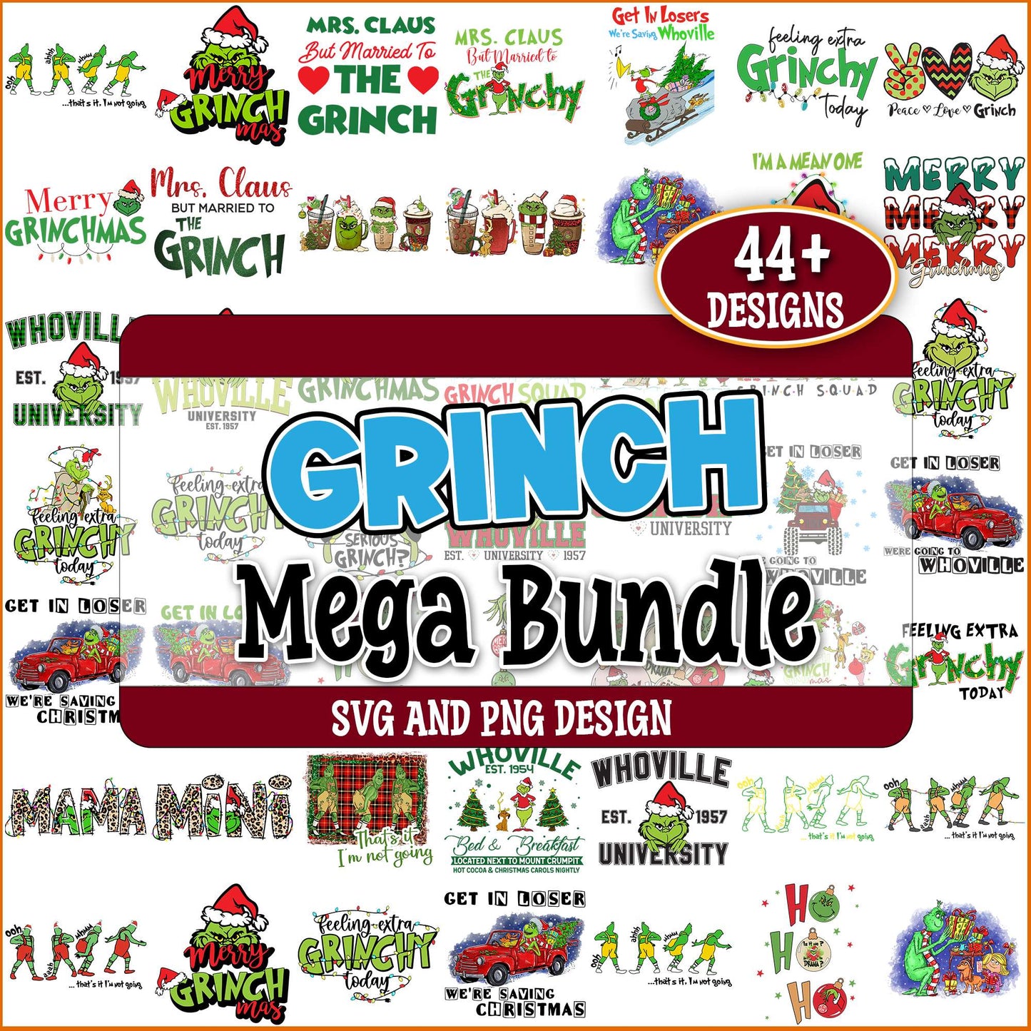 Merry grinchmas collections svg bundle