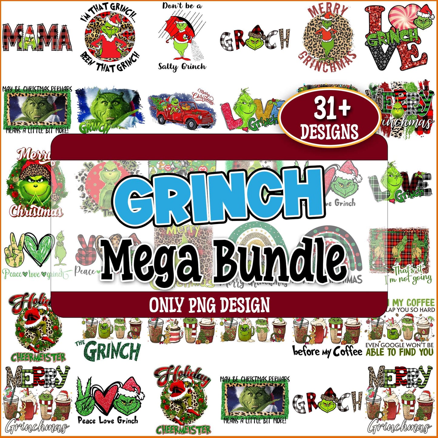 Merry grinchmas image png bundle