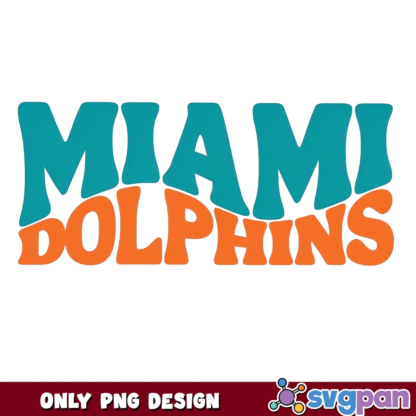 Miami Dolphins PNG, NFL Football Team Wavy Text, Sports PNG