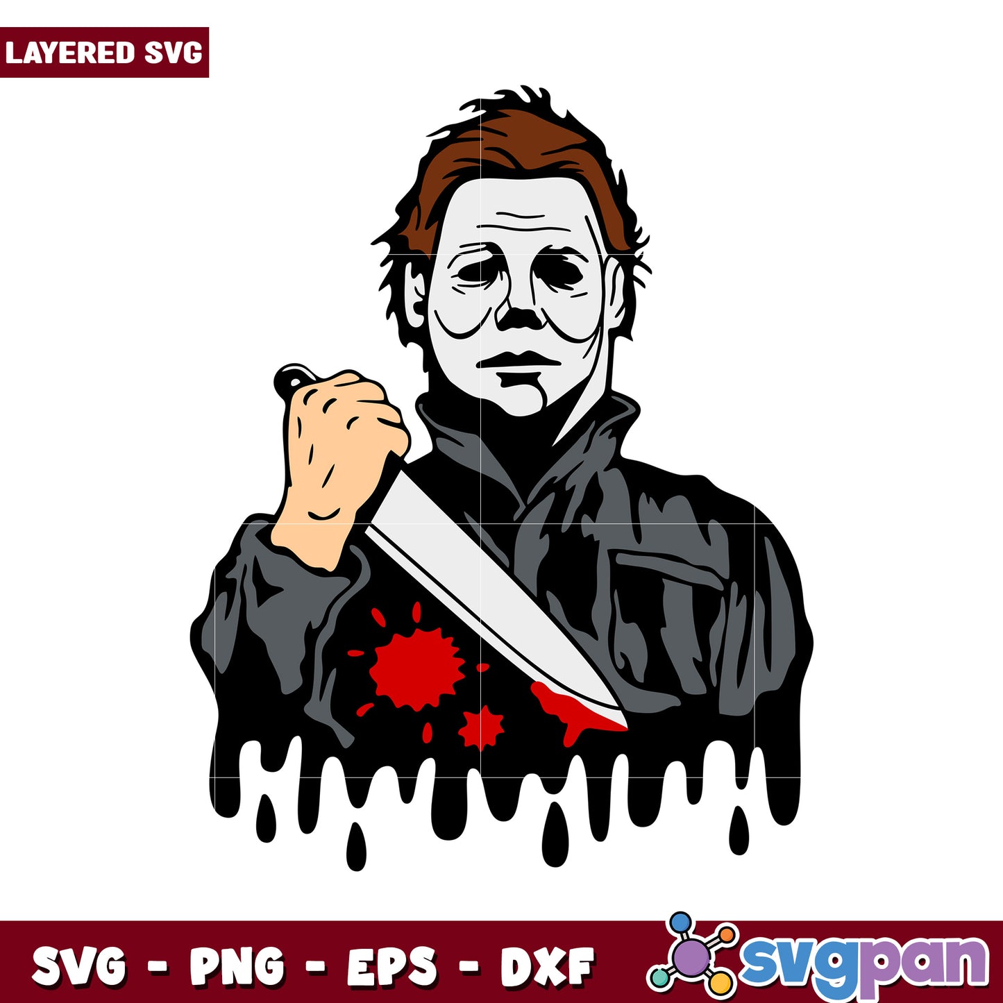 Michael Myers SVG design for Halloween crafts, perfect for horror fans