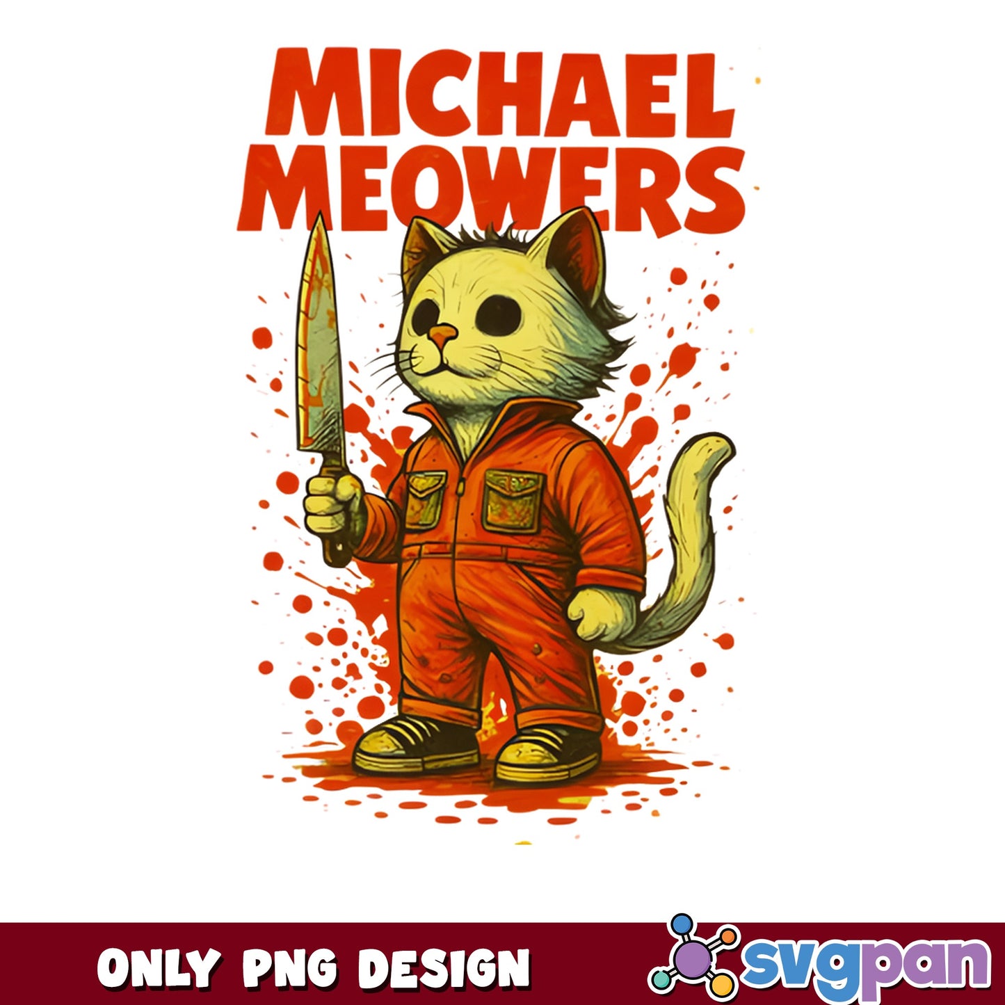 Michael Meowers Horror Cat PNG, Halloween Funny Cat PNG, Horror PNG