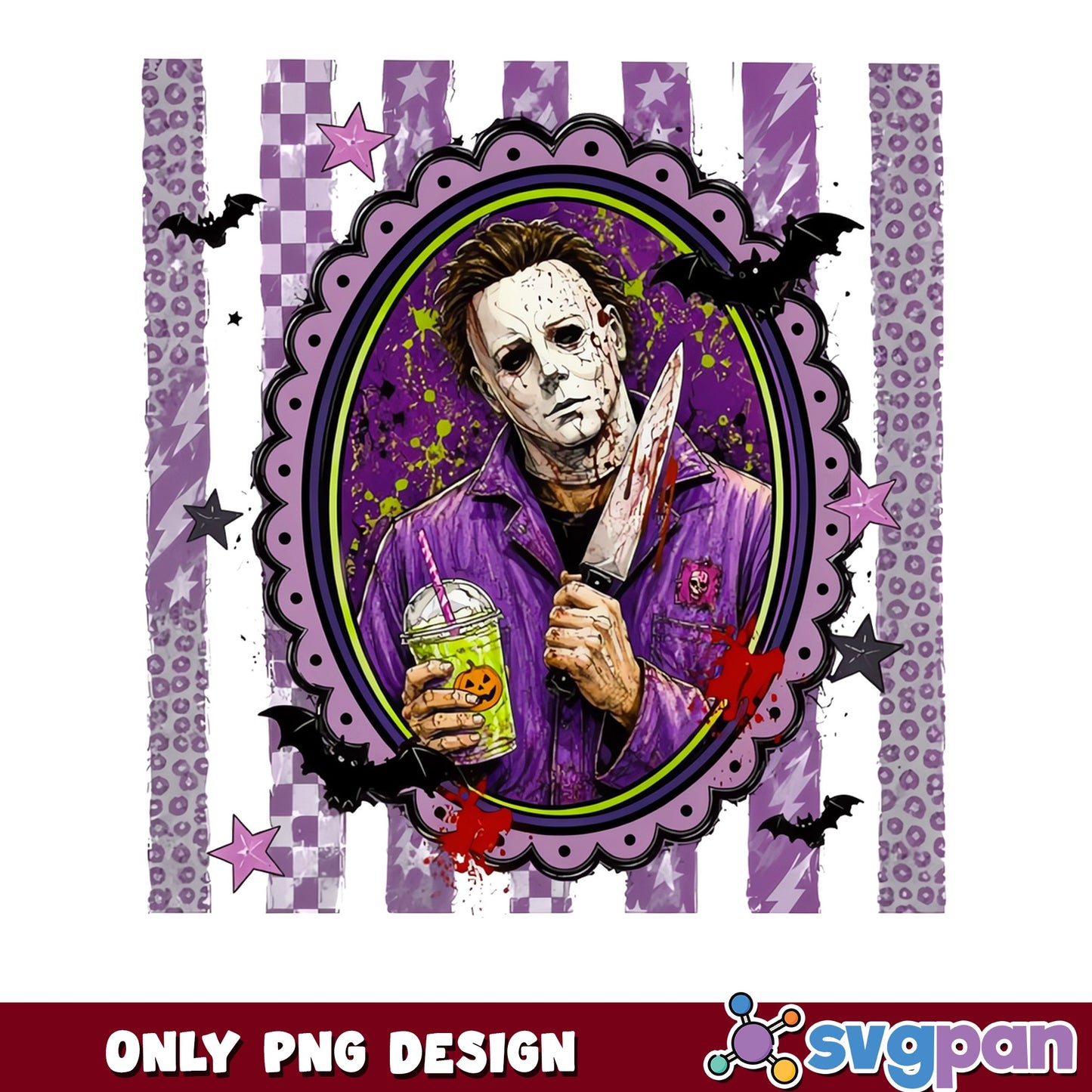 Michael Myers Halloween Coffee PNG, Horror Movie PNG, Halloween PNG