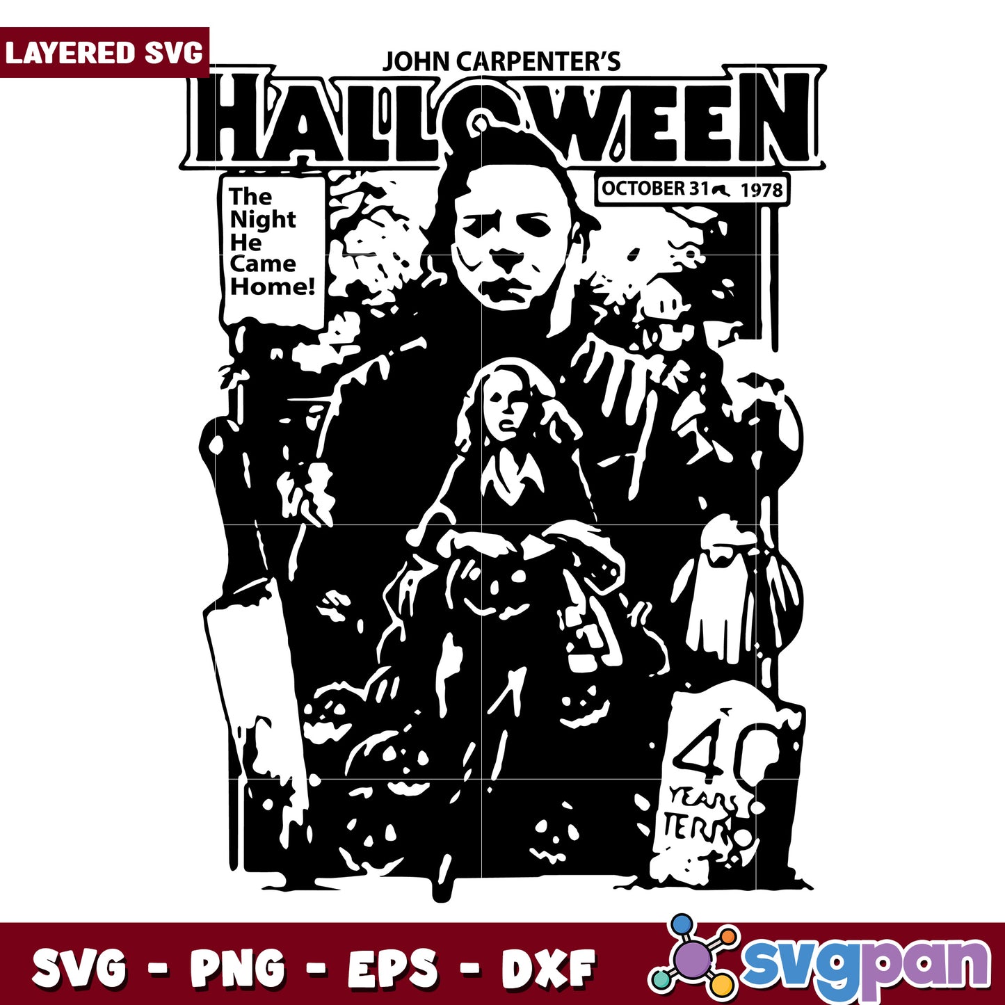 Michael myers halloween 1978 horror movie svg, halloween costumes svg, trick or treat svg