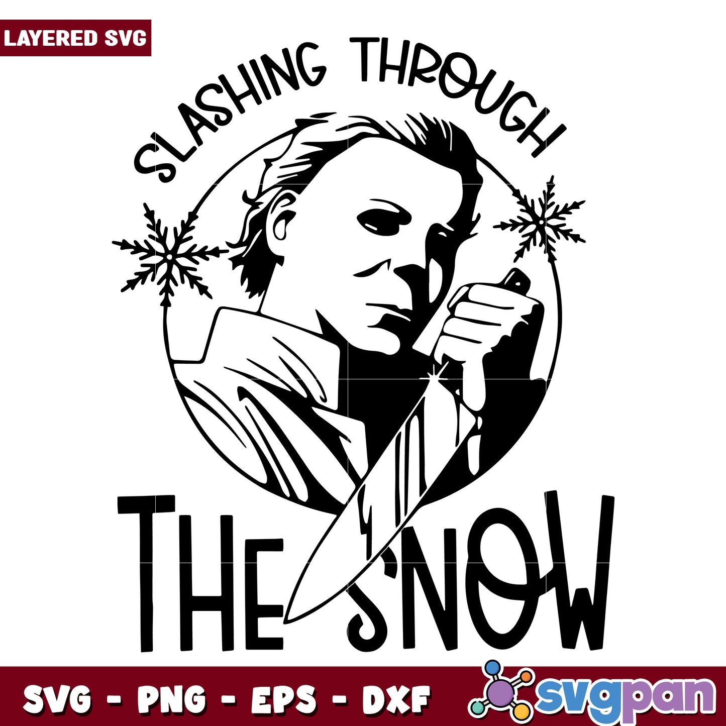 Michael myers sashing though the snow svg, halloween michael svg, trick or treat svg