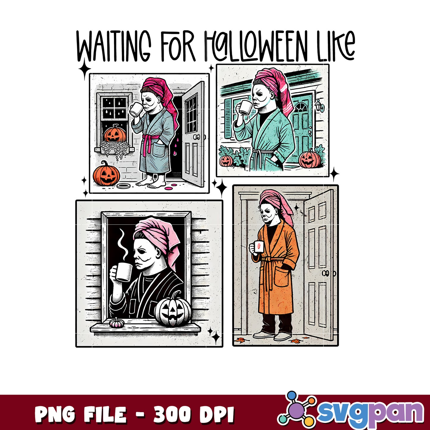 Michael myers wating for halloween png, spooky season png, halloween monster png