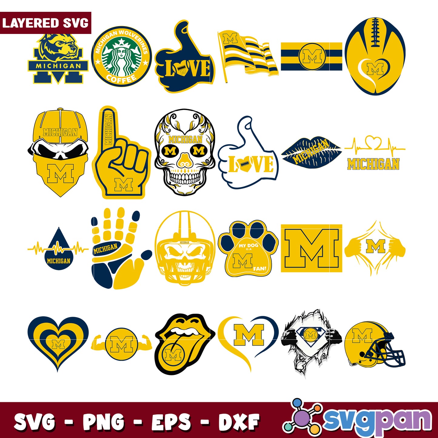 Michigan SVG Bundle Layered Designs for Crafting
