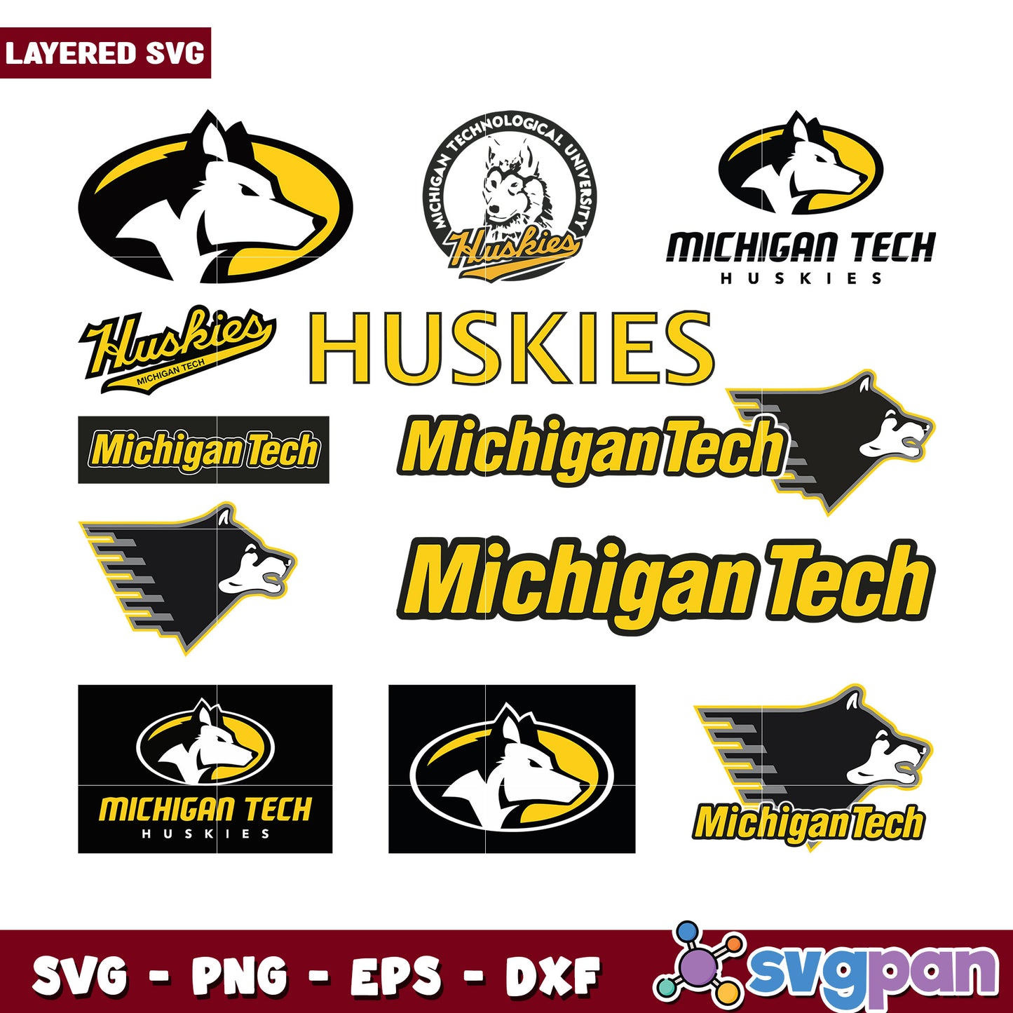 Michigan Tech Huskies SVG Bundle