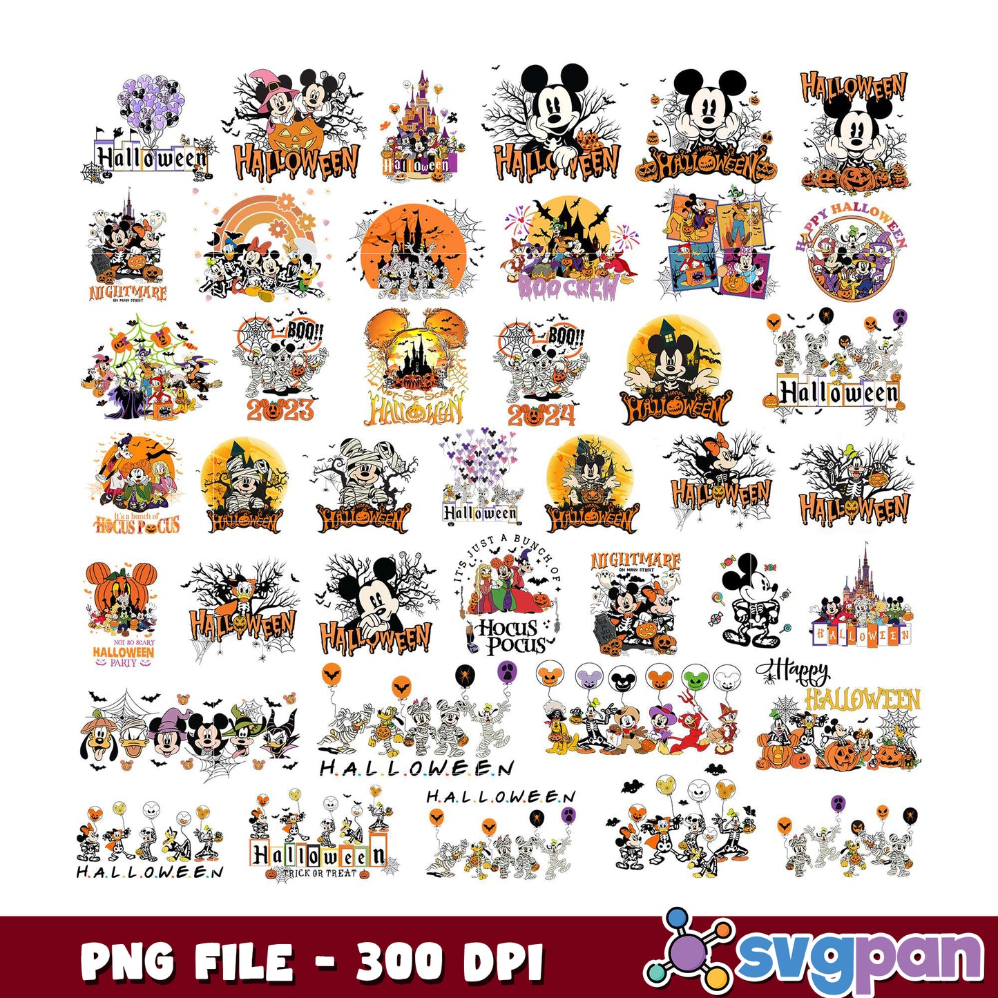 Mickey Halloween PNG Bundle 300 DPI