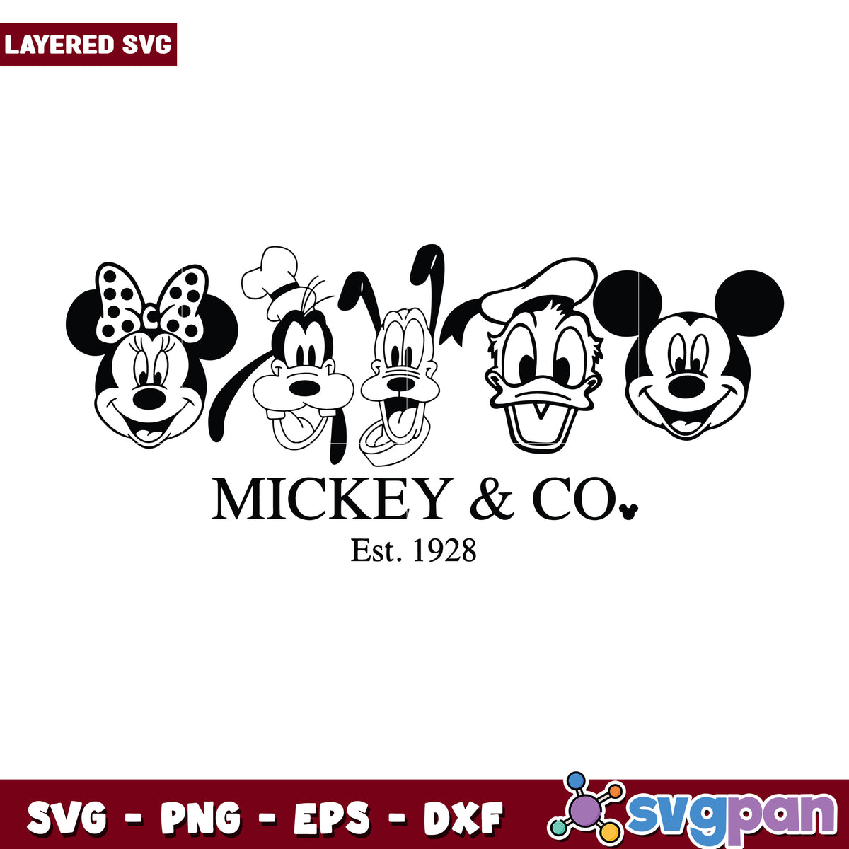 Mickey Minnie Goofy Donald SVG
