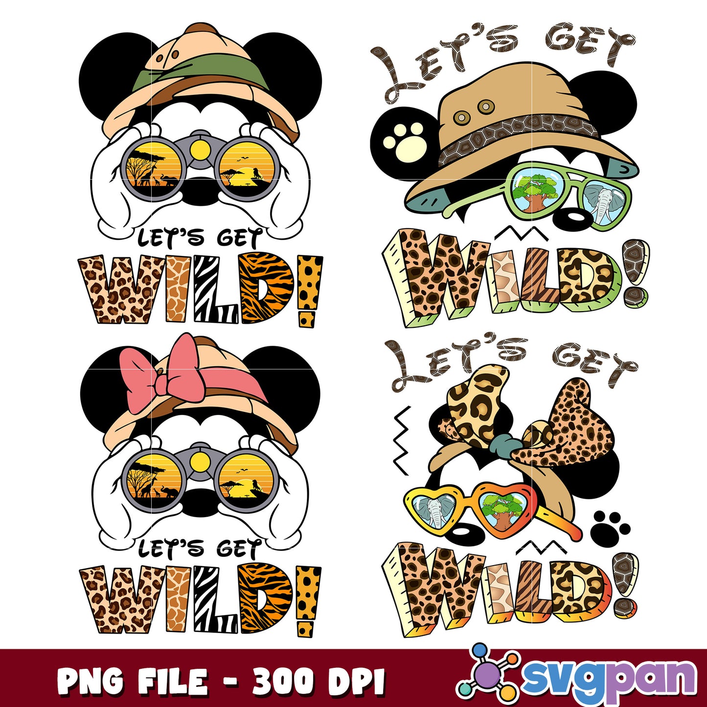 Mickey Minnie Safari Bundle PNG
