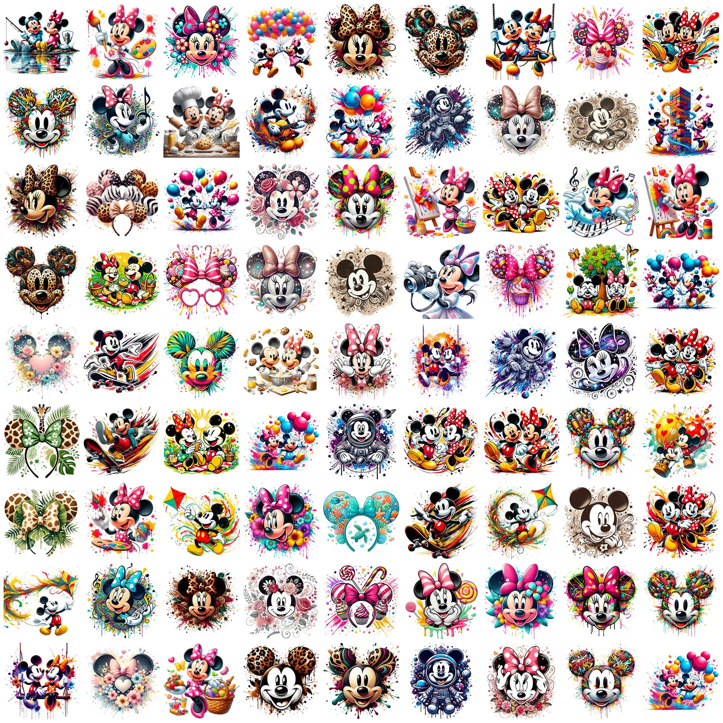Mickey Minnie png bundle, mickey mouse png, disney characters png