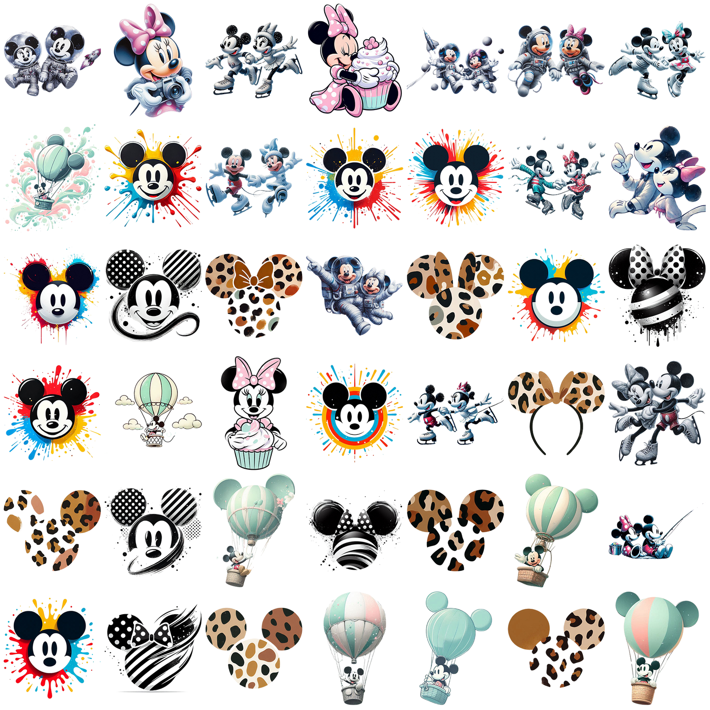 Mickey Minnie png bundle, mickey mouse png, disney characters png