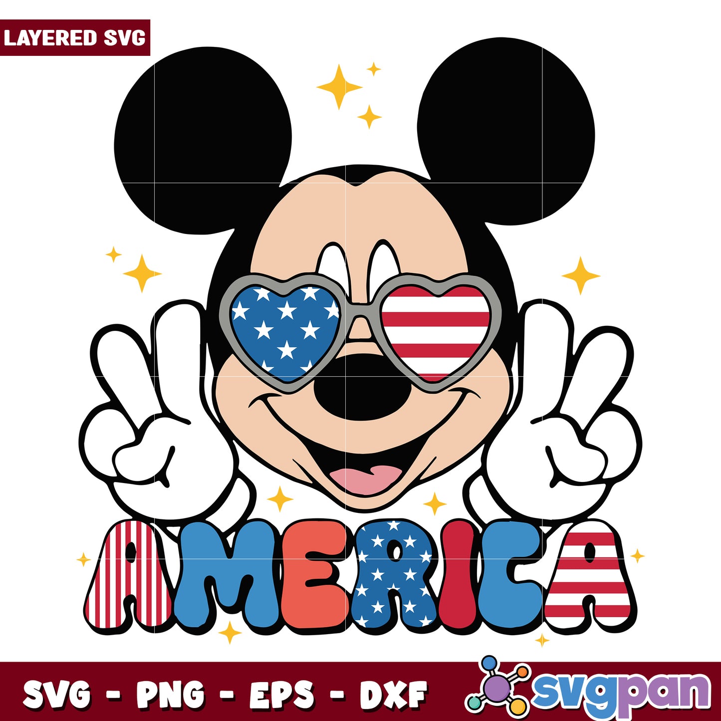 Mickey Mouse America SVG Design for Patriotic Celebrations