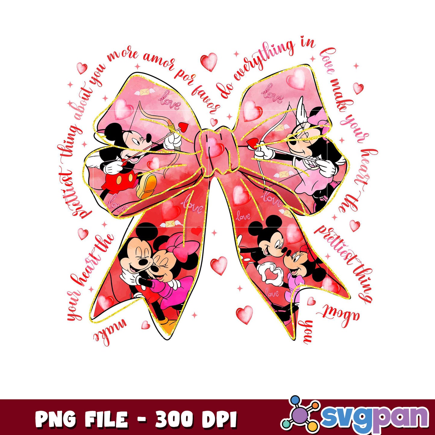 Mickey Mouse Bow Design PNG, perfect for crafts and gifts