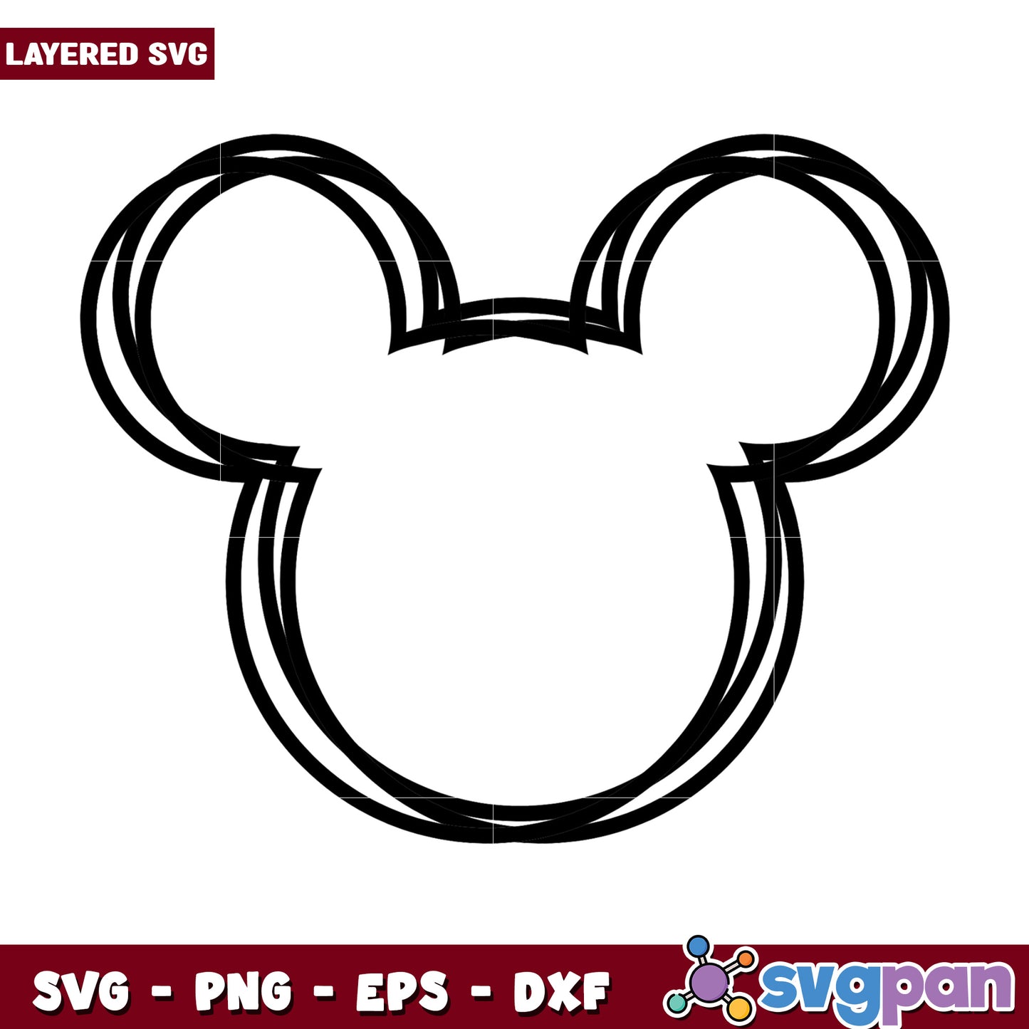 Mickey Mouse Ears SVG Cut File