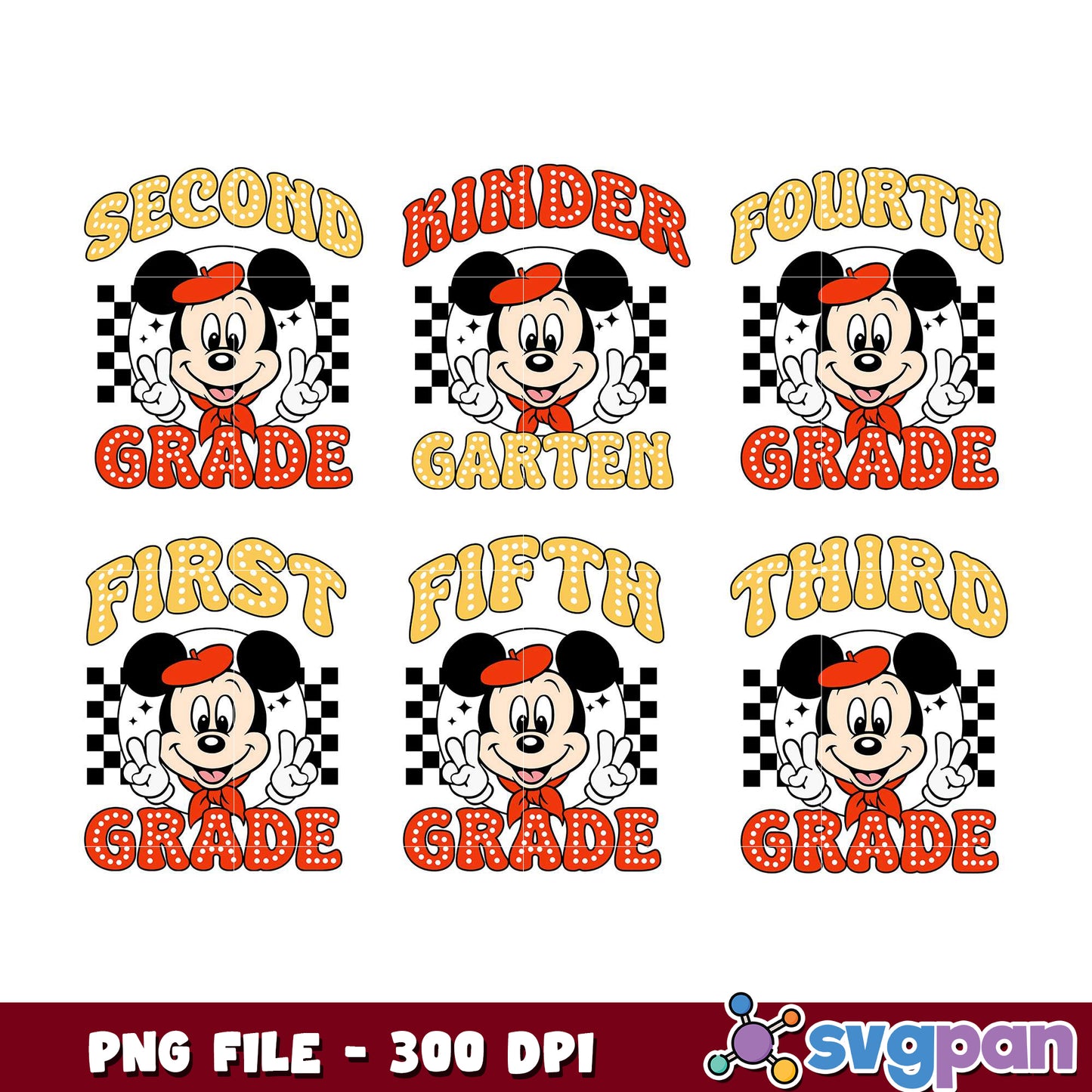 Mickey Mouse Grade School PNG Bundle