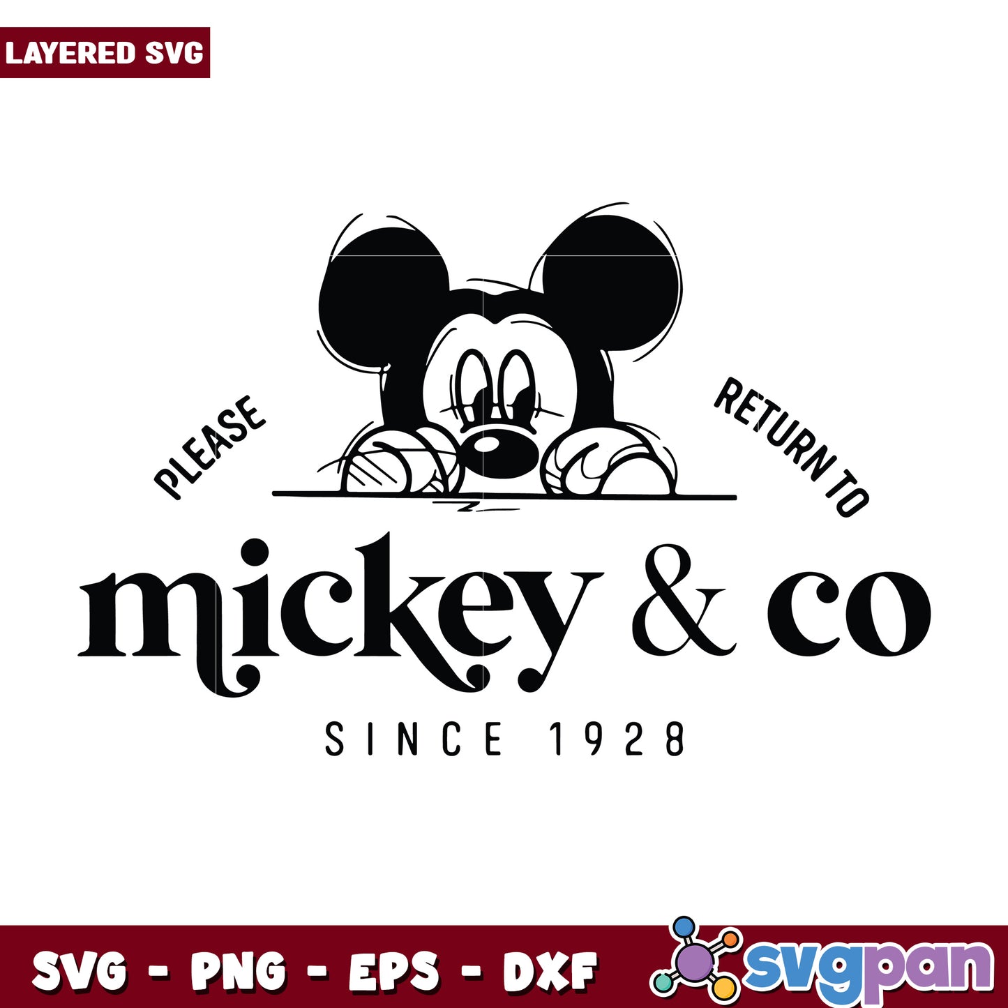 Mickey Mouse Logo SVG 1928 Vintage Design