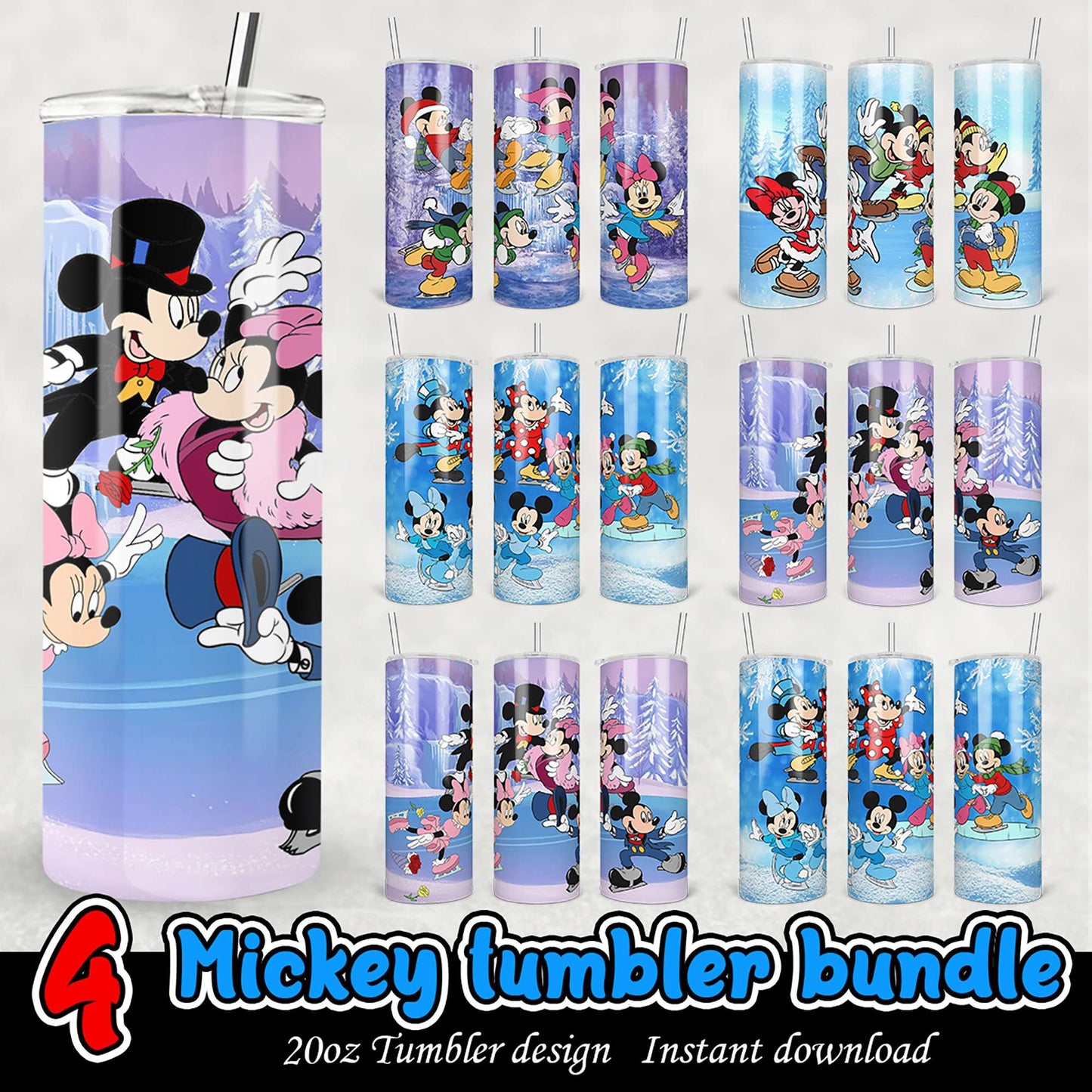 Mickey Mouse Tumbler Bundle PNG Designs