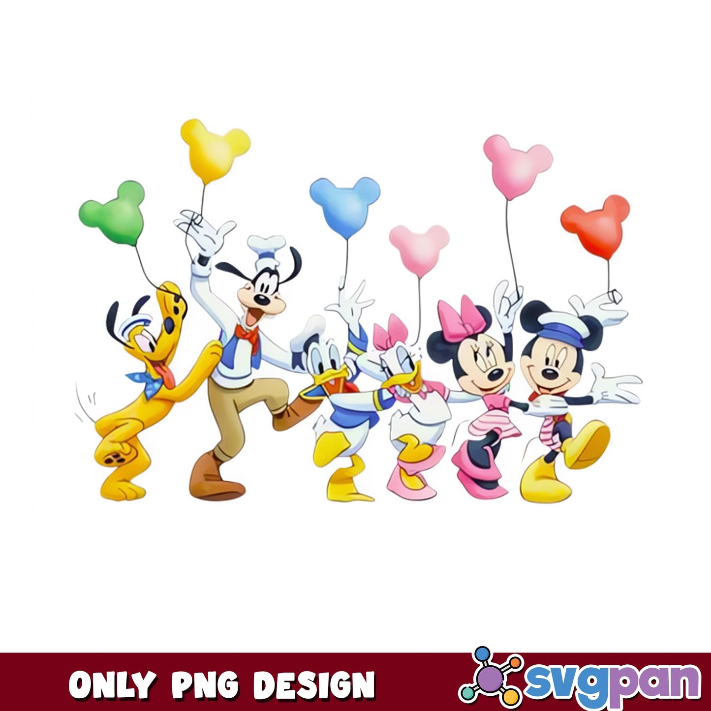 Mickey And Friends Balloon PNG, Disney Characters PNG, Mickey Mouse PNG