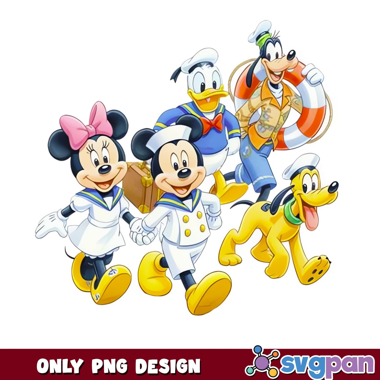 Mickey And Friends Cruise Sailor PNG, Disney Vacation PNG, Mickey PNG