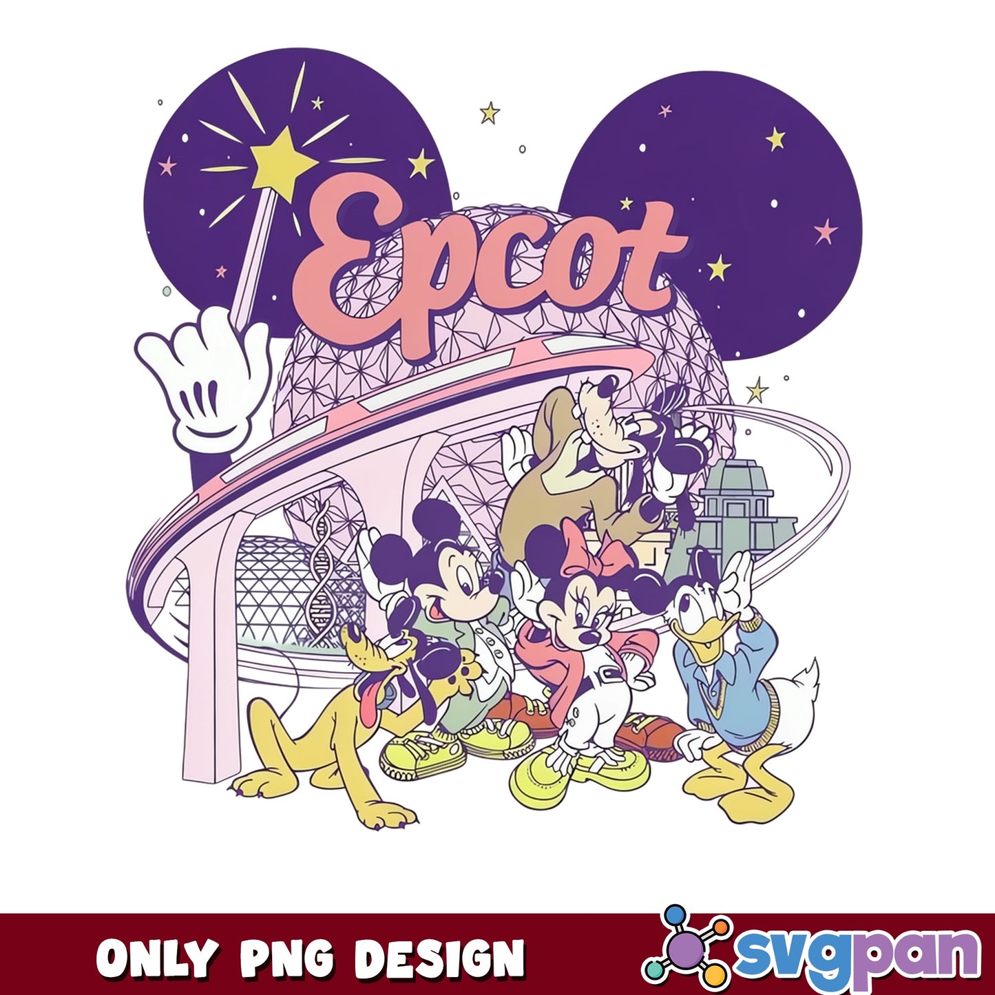 Mickey And Friends Epcot PNG, Disney World PNG, Disney Trip PNG