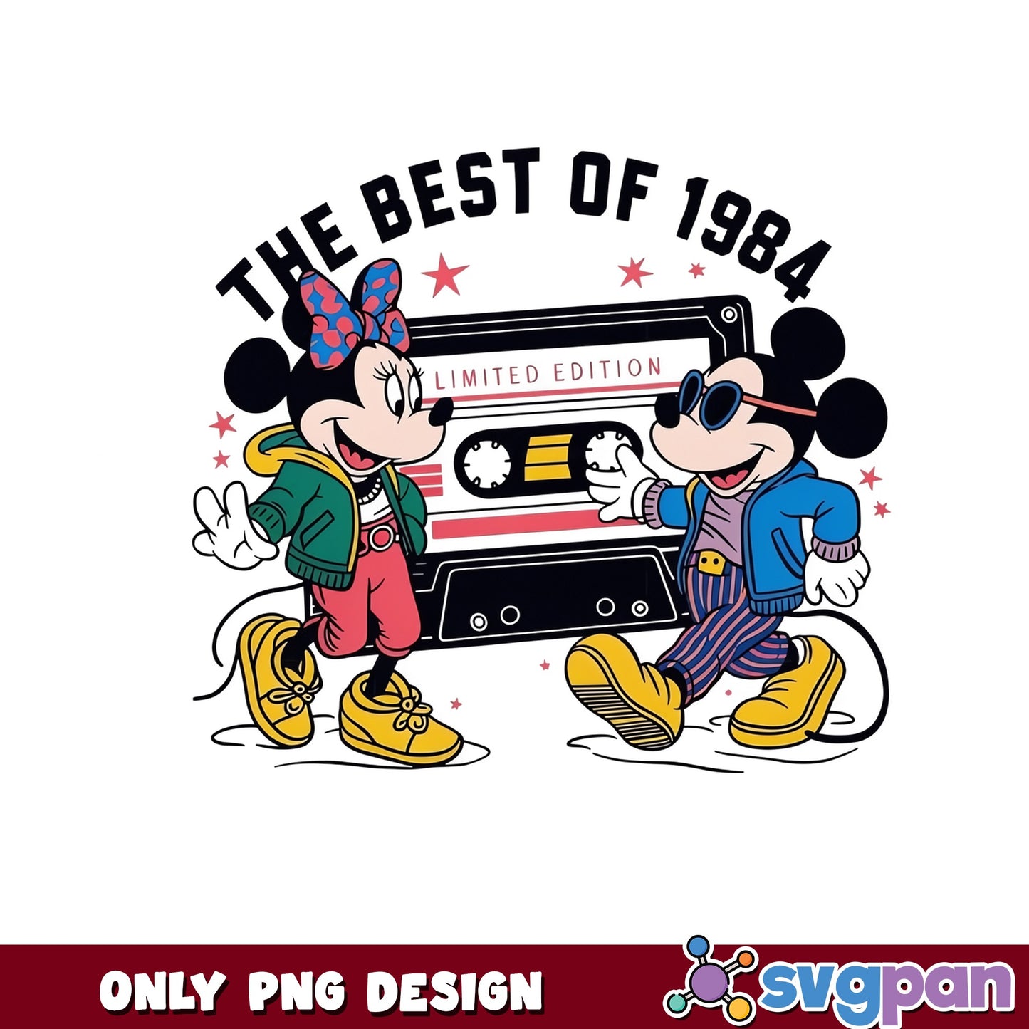 Mickey Minnie The Best Of 1984 Retro PNG, Disney PNG, Cassette Tape PNG