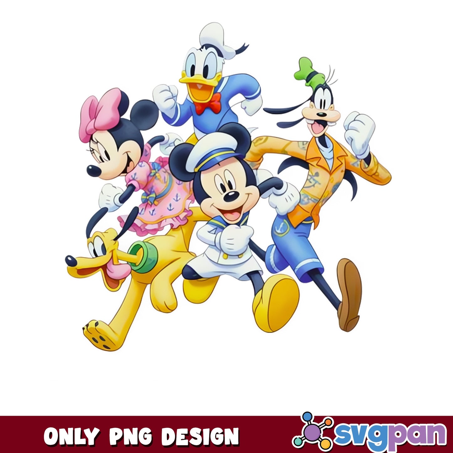 Mickey Mouse And Friends Cruise PNG, Disney Characters PNG, Sailor PNG