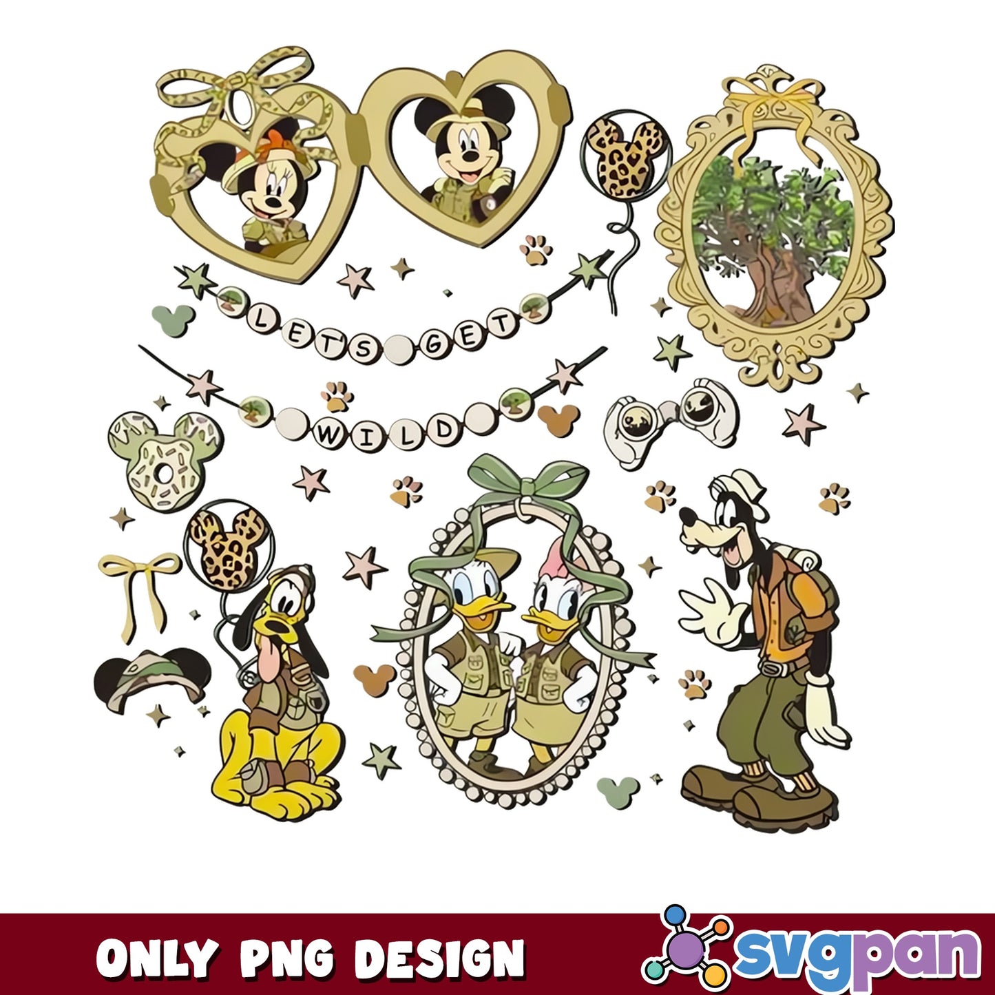 Mickey Mouse Animal Kingdom PNG, Disney Safari PNG, Lets Get Wild PNG