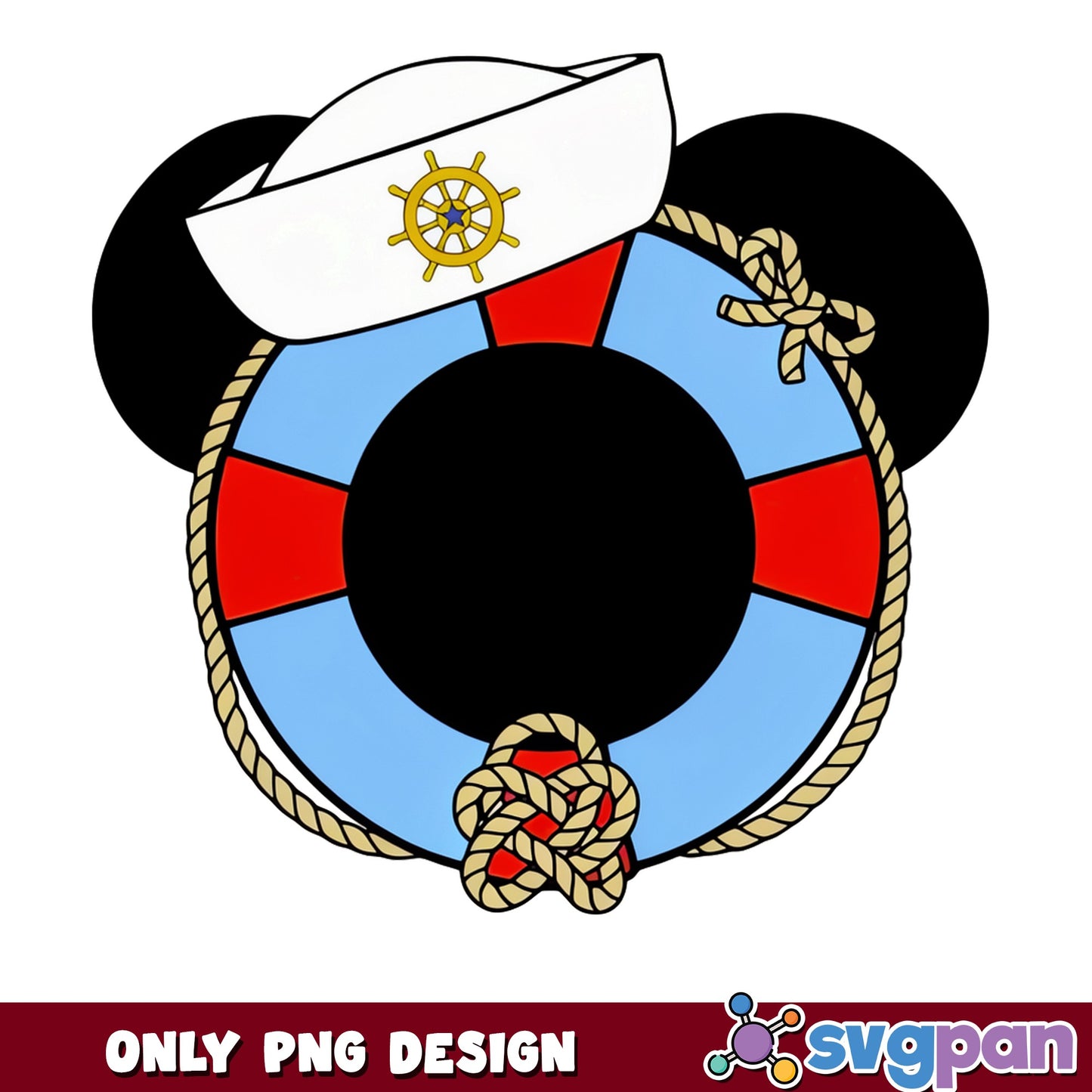 Mickey Mouse Cruise Life Ring PNG, Disney Sailor Mickey PNG, Disney Cruise PNG