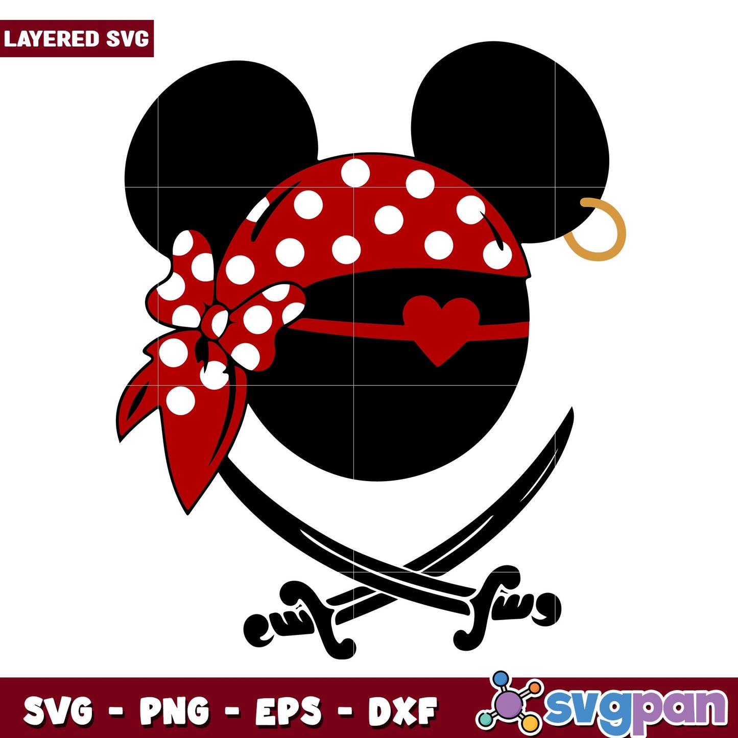 Mickey Mouse Cute Pirate svg, Disney characters svg, Digital Download