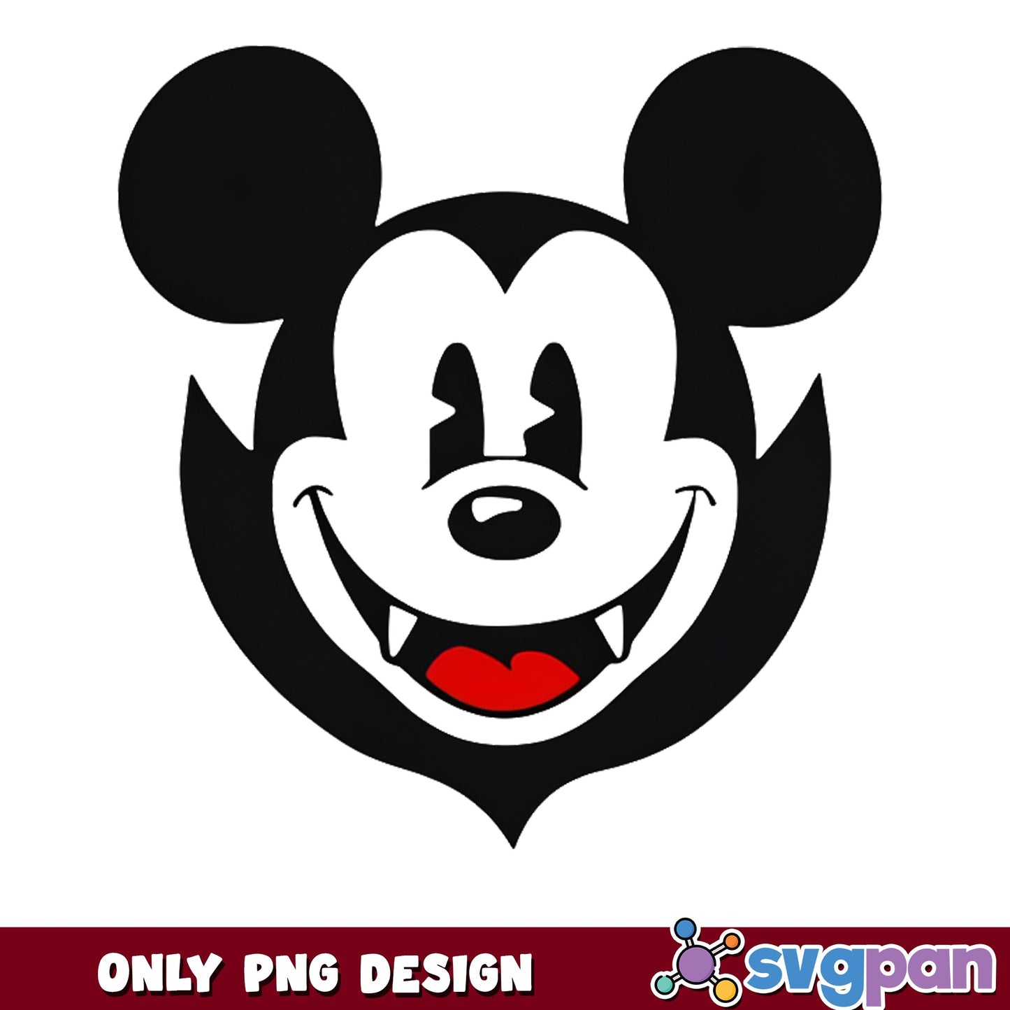 Mickey Mouse Dracula PNG, Halloween Disney Vampire PNG, Spooky Mouse PNG