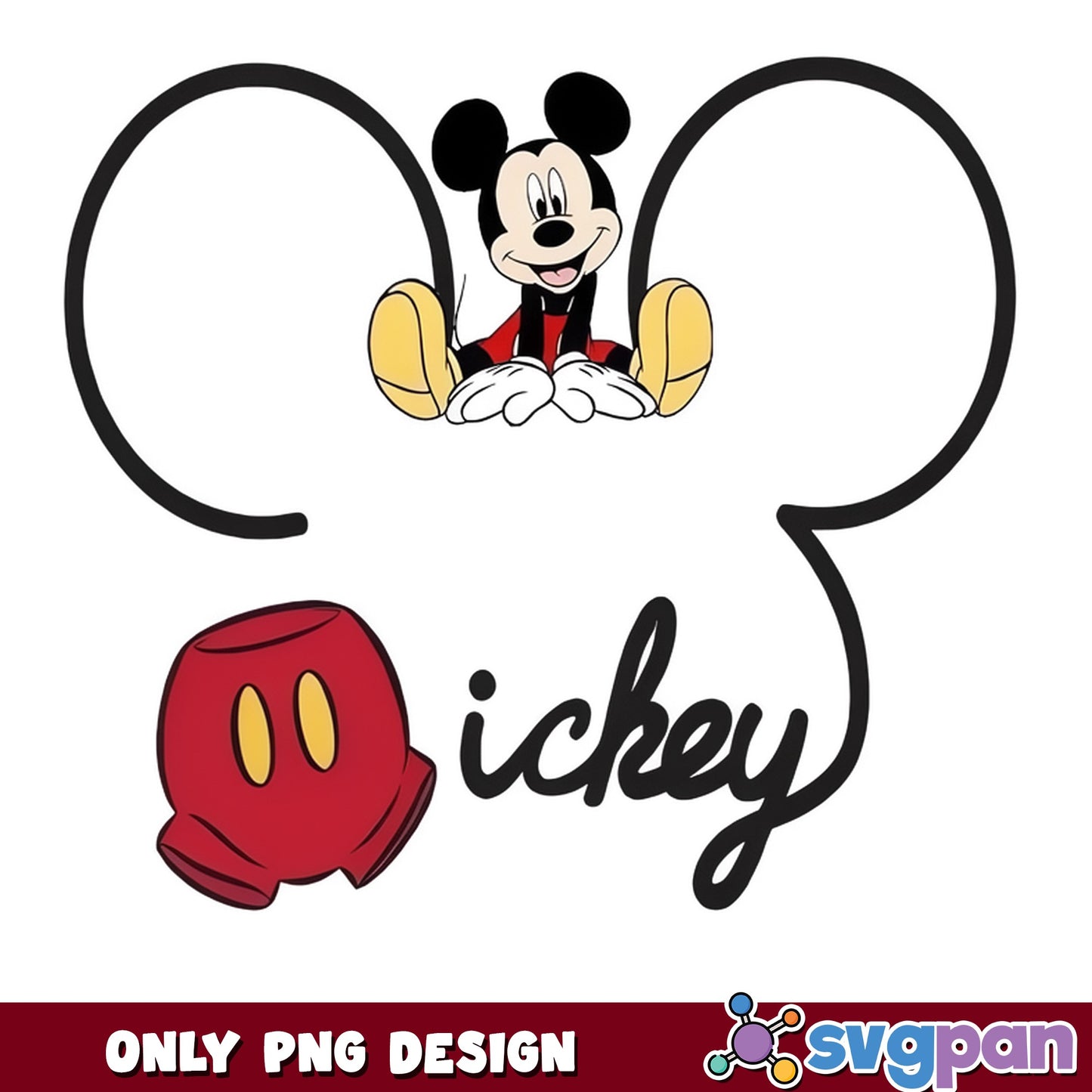 Mickey Mouse Ears Head PNG, Disney Mickey PNG, Mickey Glove PNG