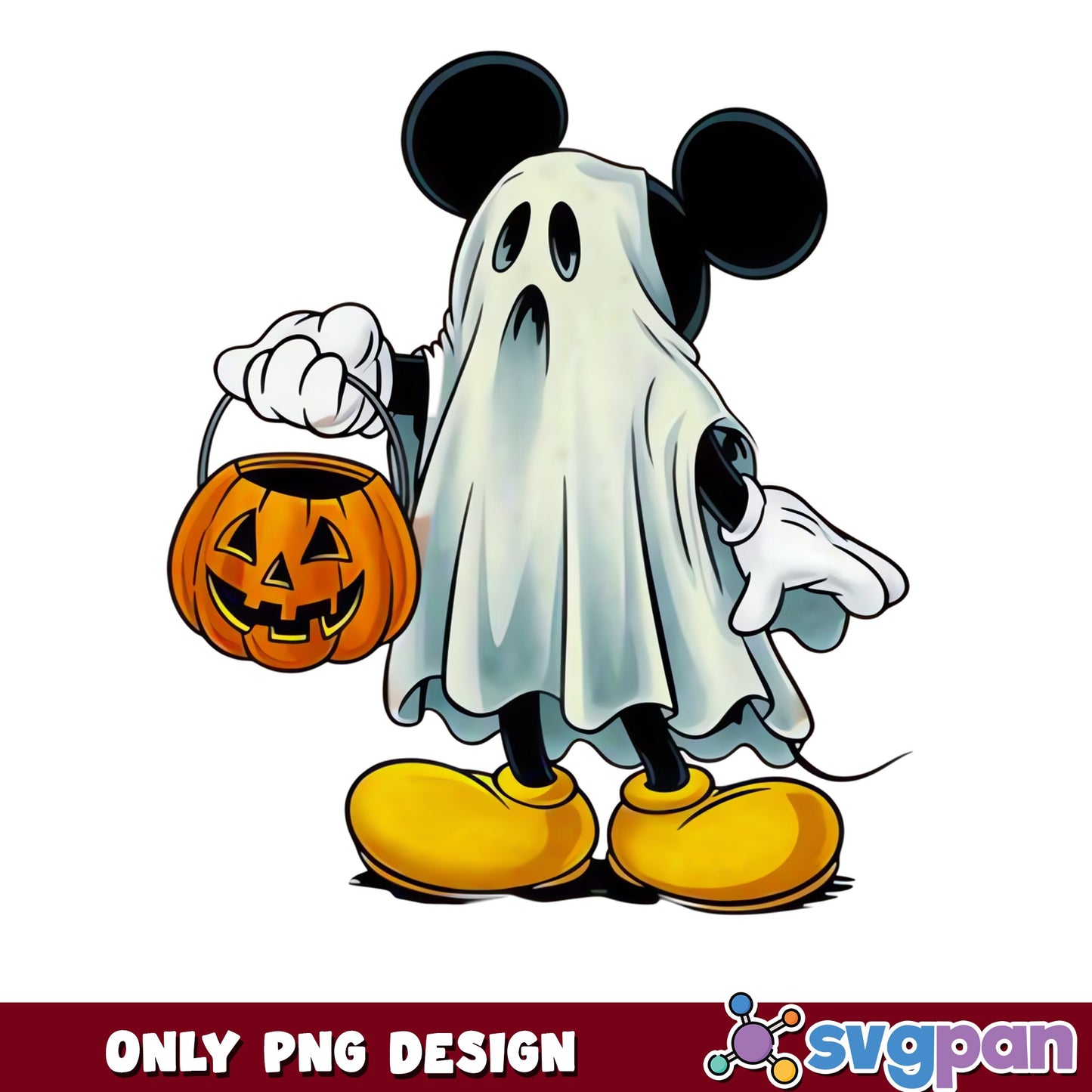Mickey Mouse Ghost Costume Pumpkin Trick Or Treat PNG, Halloween, PNG