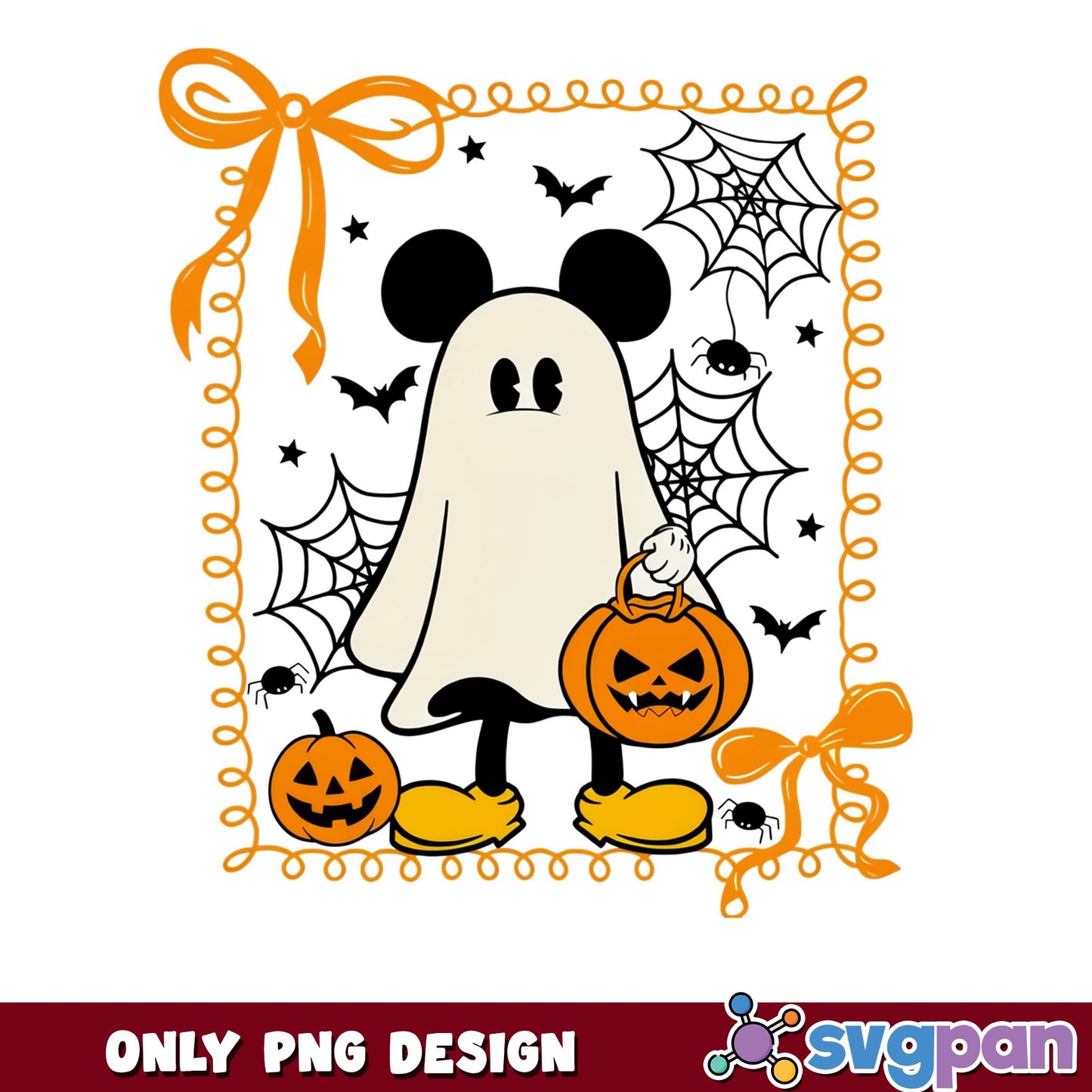 Mickey Mouse Ghost Halloween PNG, Disney Halloween PNG, Spooky Season PNG