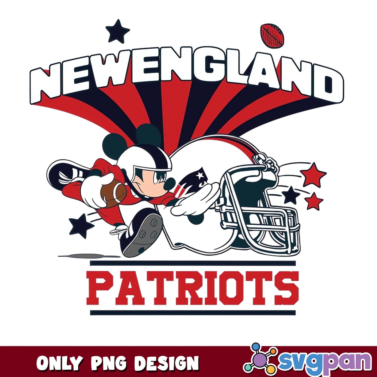 Mickey Mouse New England Patriots PNG, NFL PNG, Football PNG