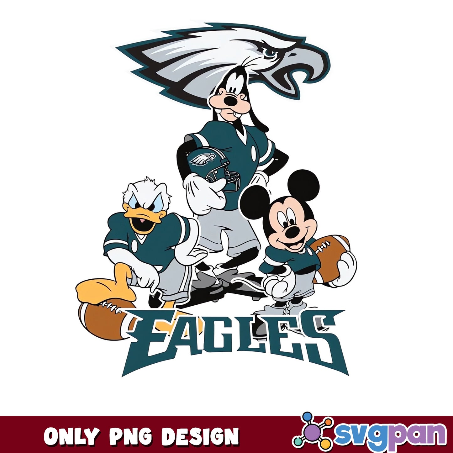 Mickey Mouse Philadelphia Eagles PNG, Disney NFL Football, Eagles PNG