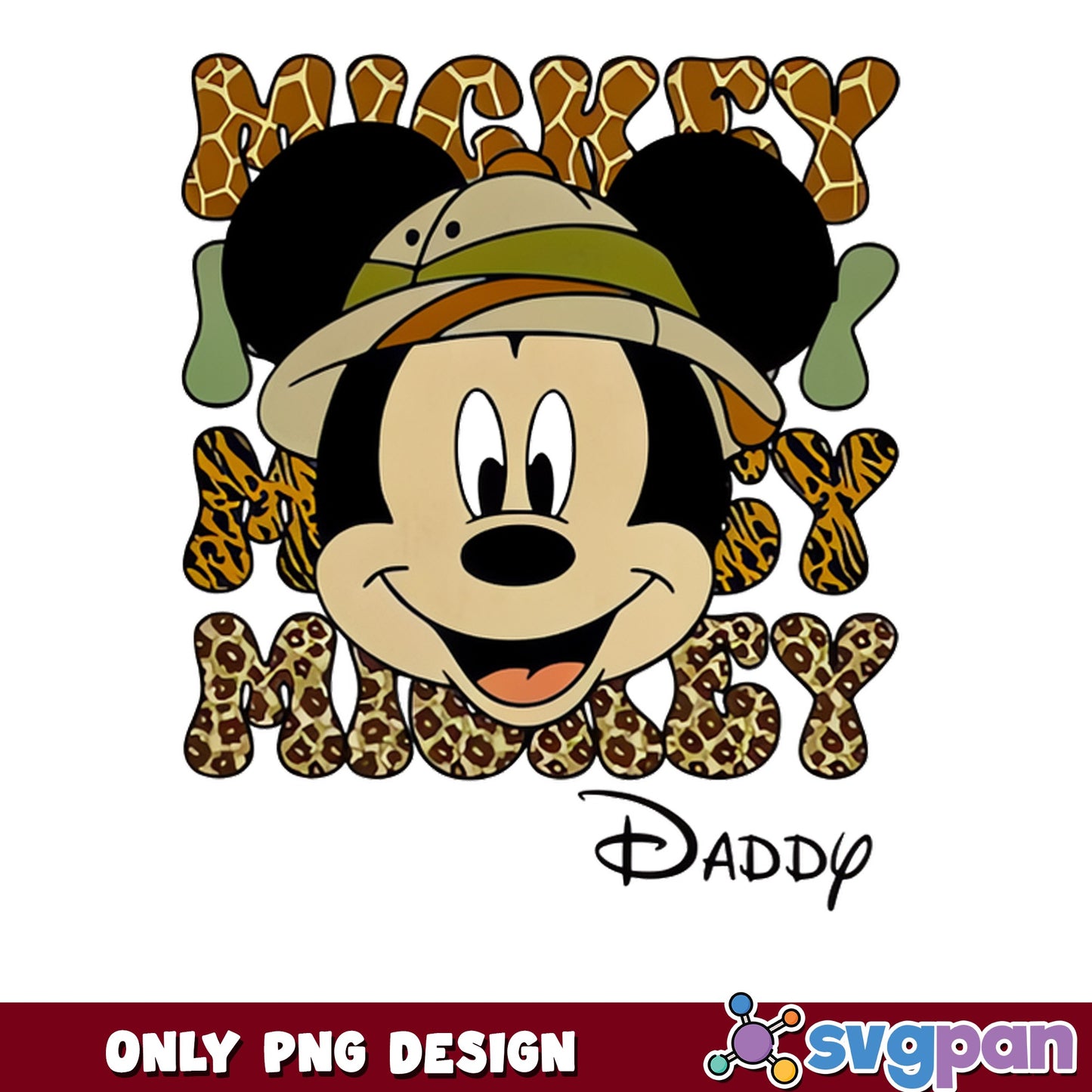 Mickey Mouse Safari Daddy PNG, Disney Animal Kingdom PNG, Dad PNG