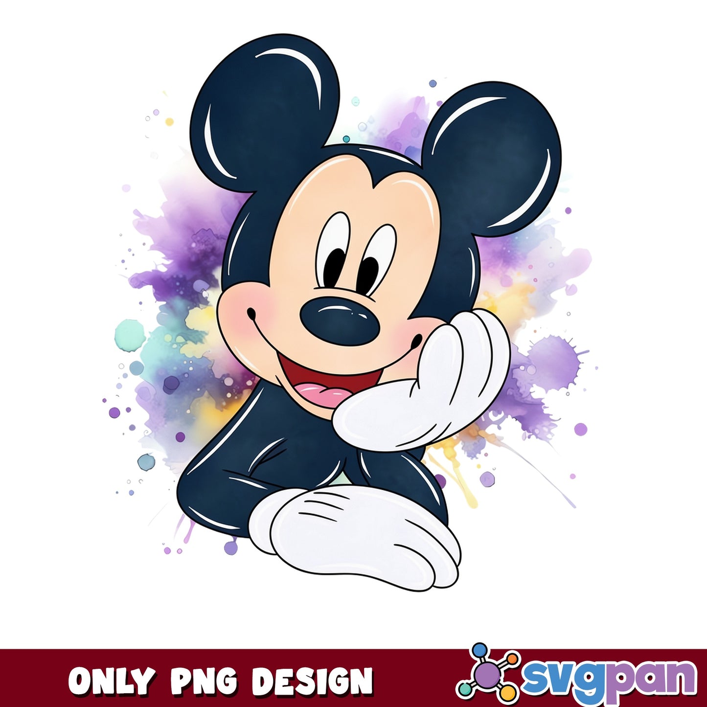 Mickey Mouse Watercolor PNG, Disney Mickey PNG, Cute Mickey PNG