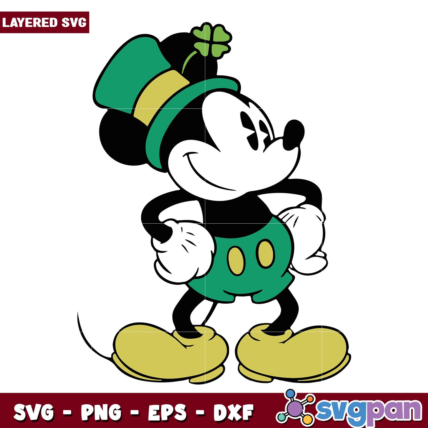Mickey boy patrick's day svg, Disney characters svg, Digital Download