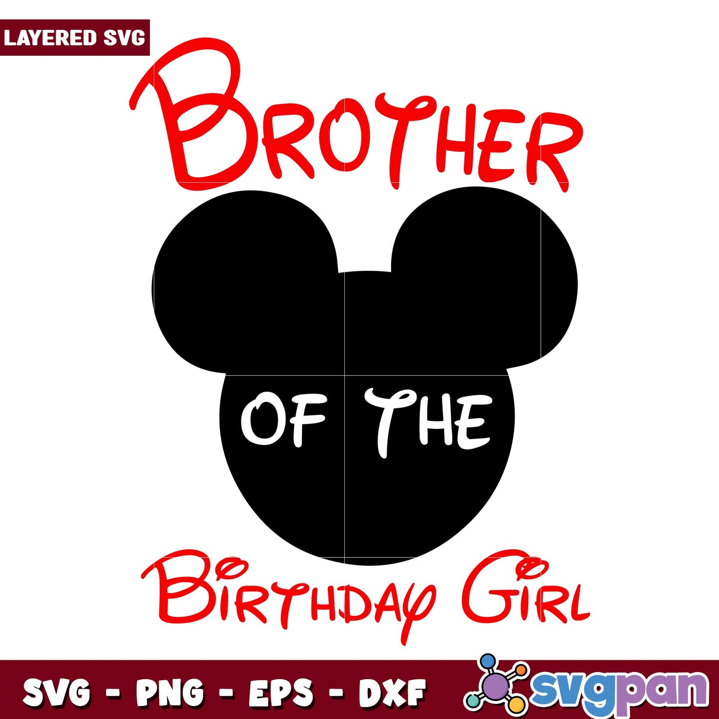 Mickey brother of the birthday boy svg, Disney characters svg, Digital Download (2)